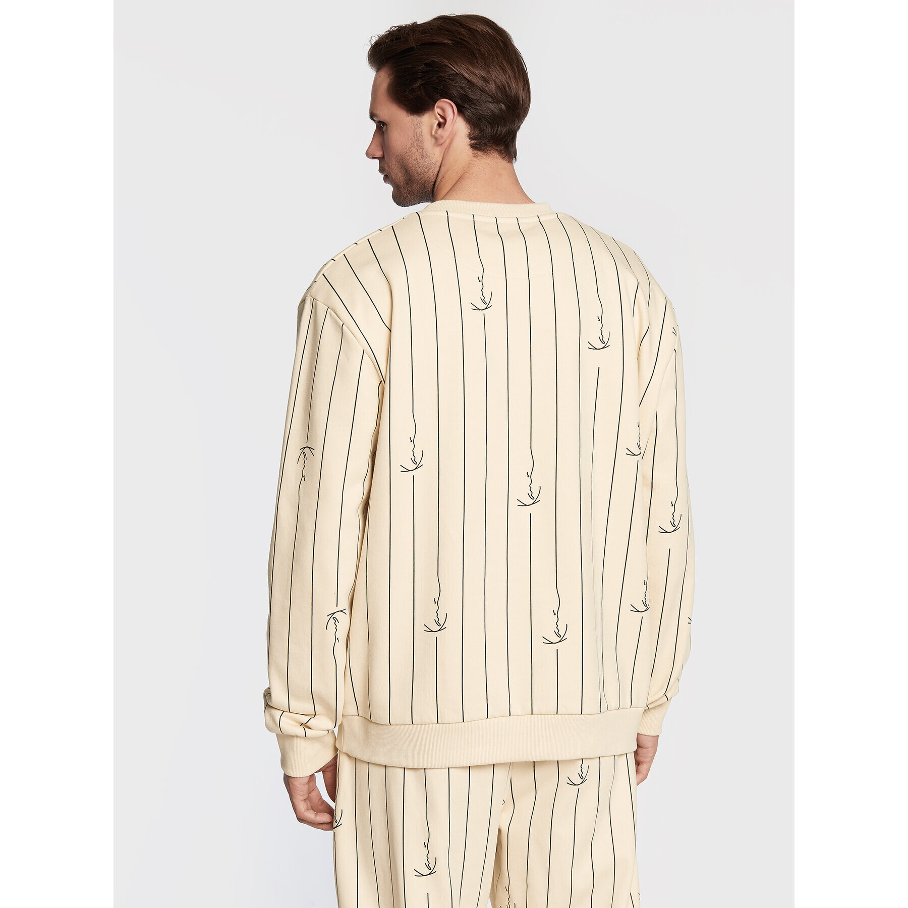 Karl Kani Суитшърт Small Signature Logo Pinstripe 6020889 Бежов Relaxed Fit - Pepit.bg