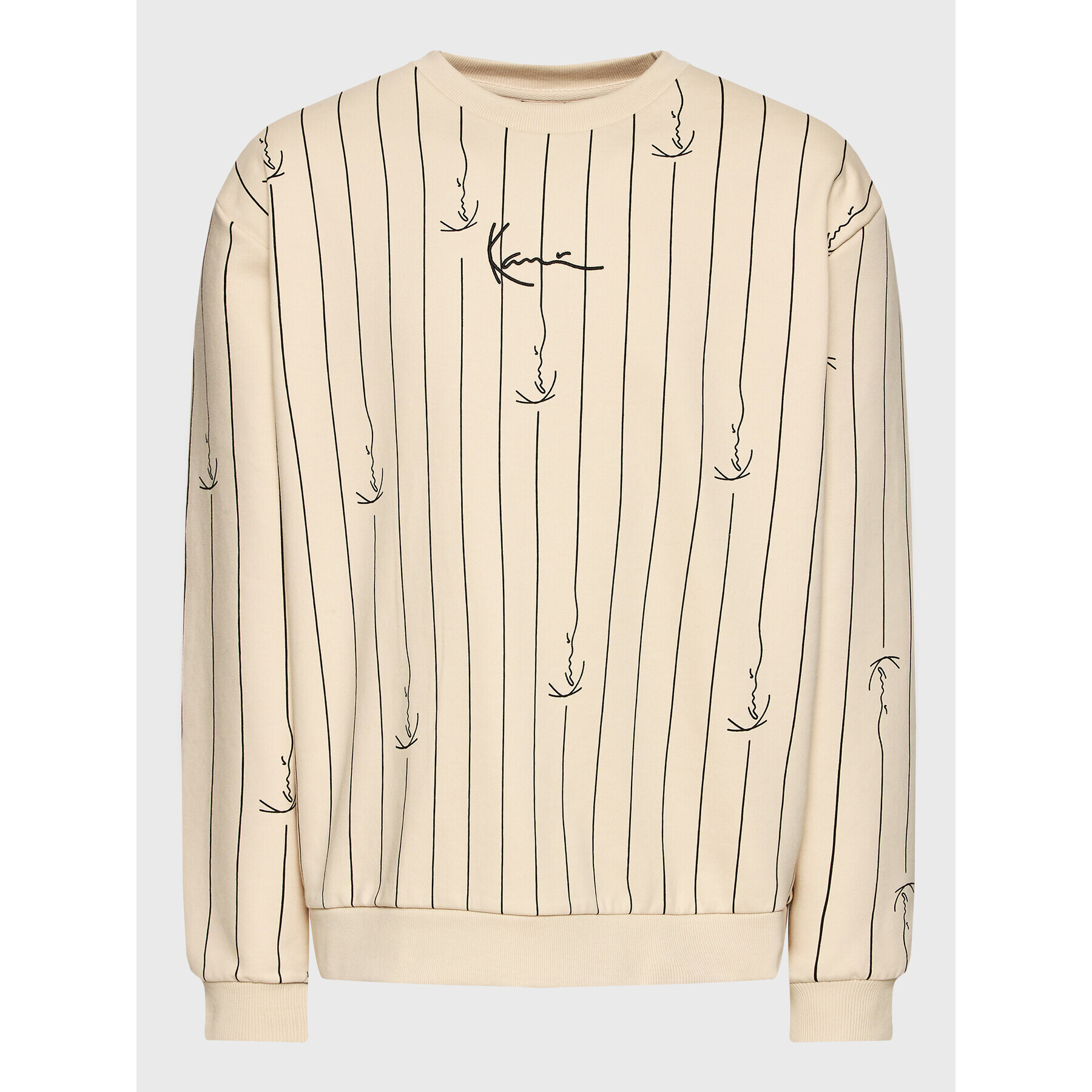 Karl Kani Суитшърт Small Signature Logo Pinstripe 6020889 Бежов Relaxed Fit - Pepit.bg