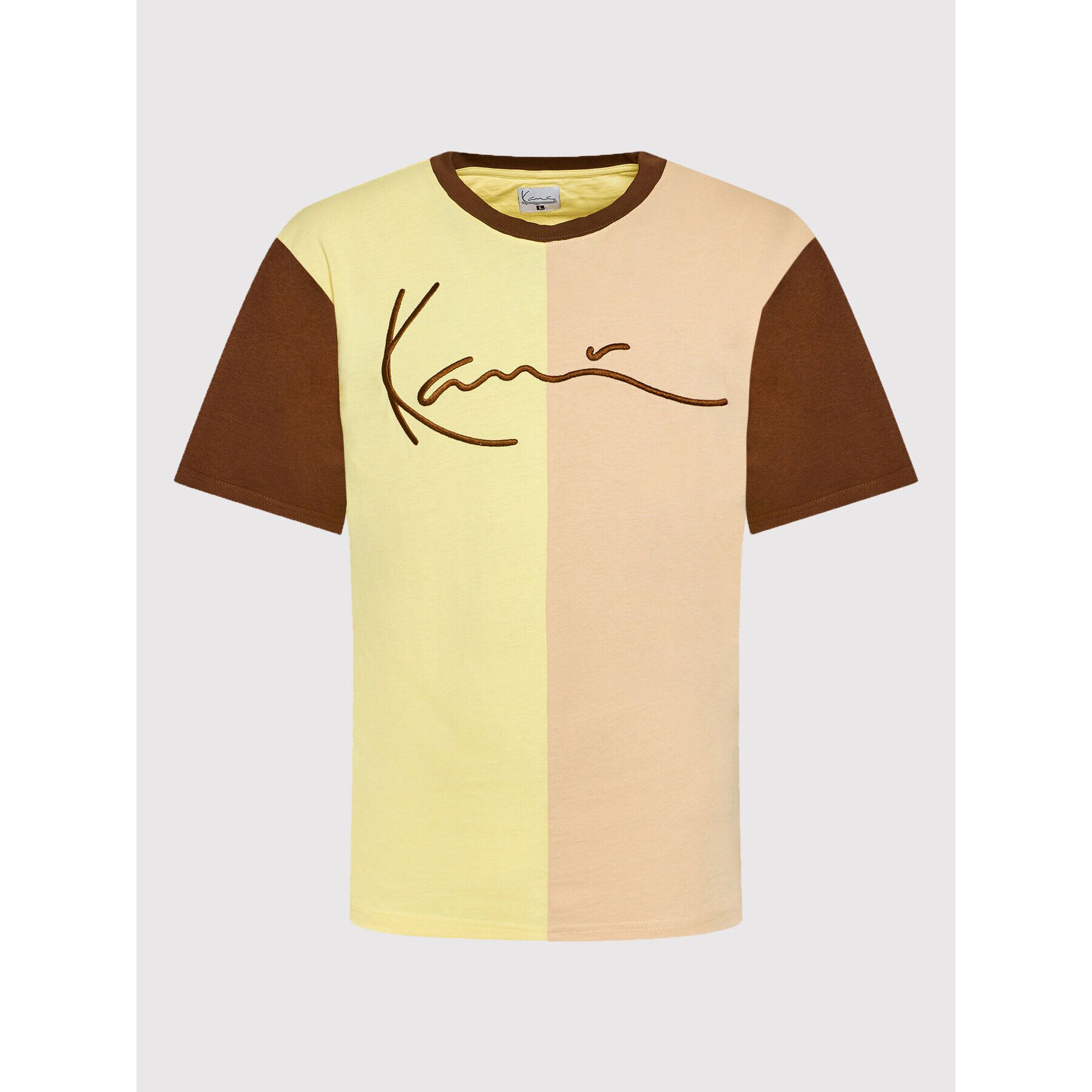 Karl Kani Тишърт Signature Block 6030937 Жълт Regular Fit - Pepit.bg