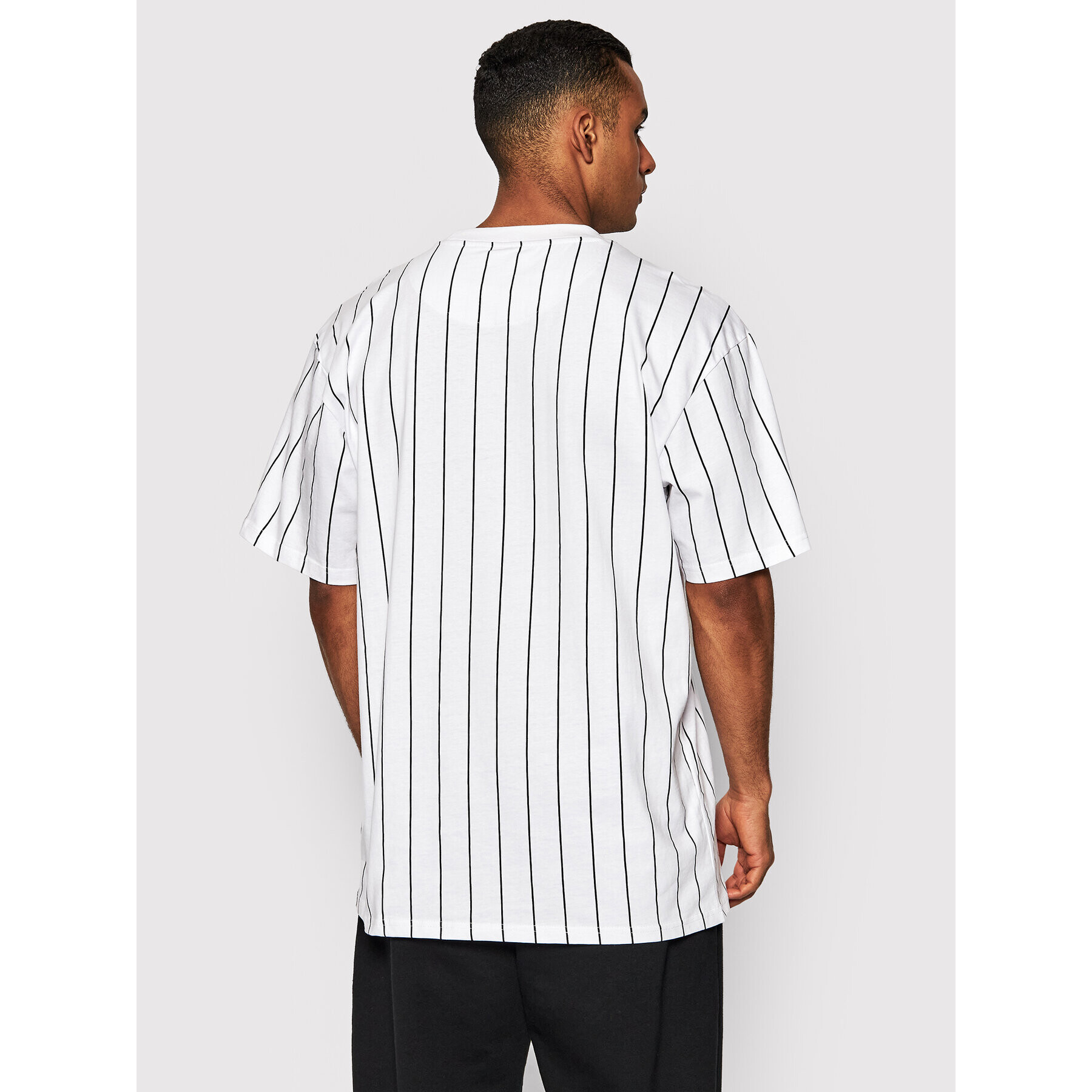 Karl Kani Тишърт Signature Pinstripe 6030152 Бял Regular Fit - Pepit.bg