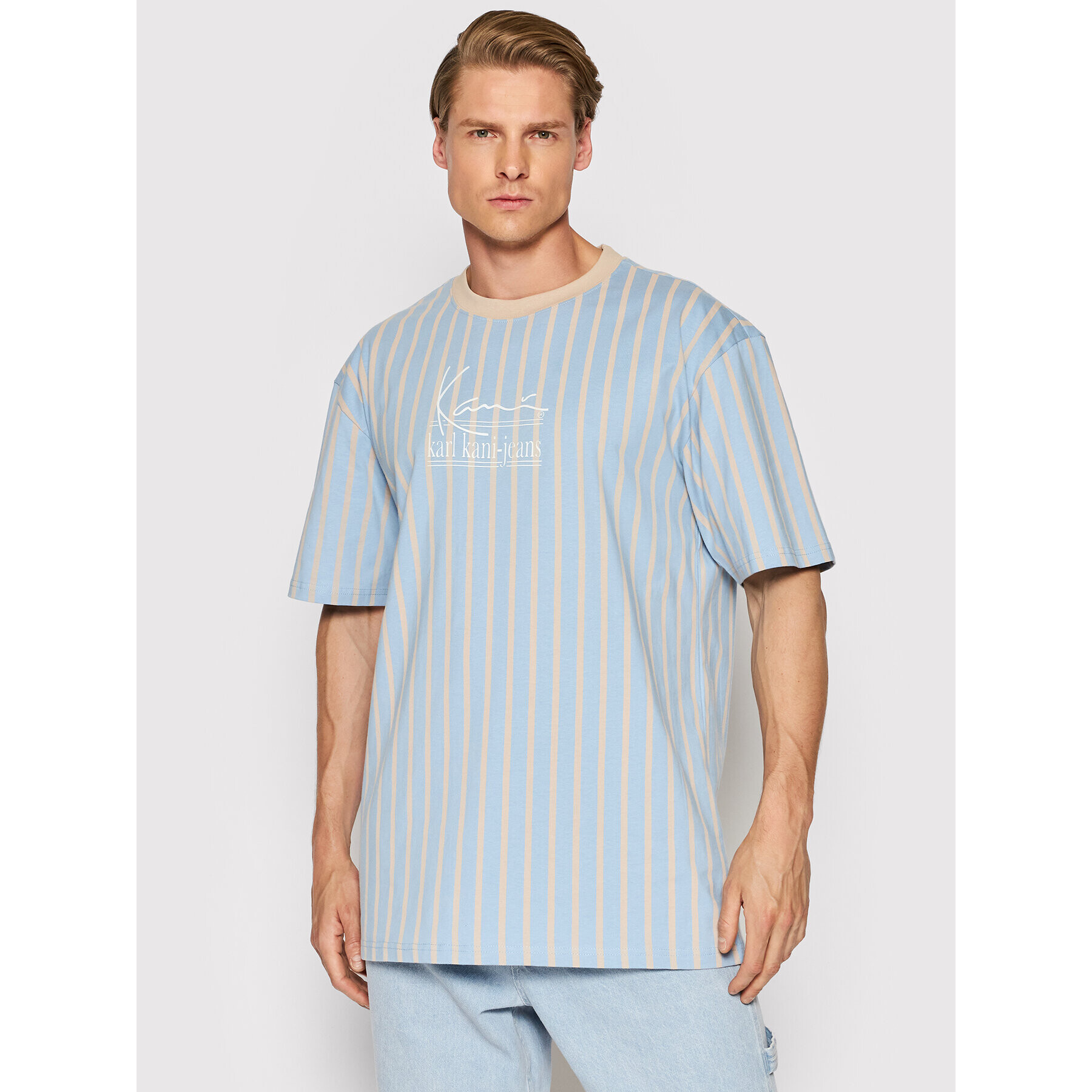 Karl Kani Тишърт Stripe 6033292 Син Regular Fit - Pepit.bg