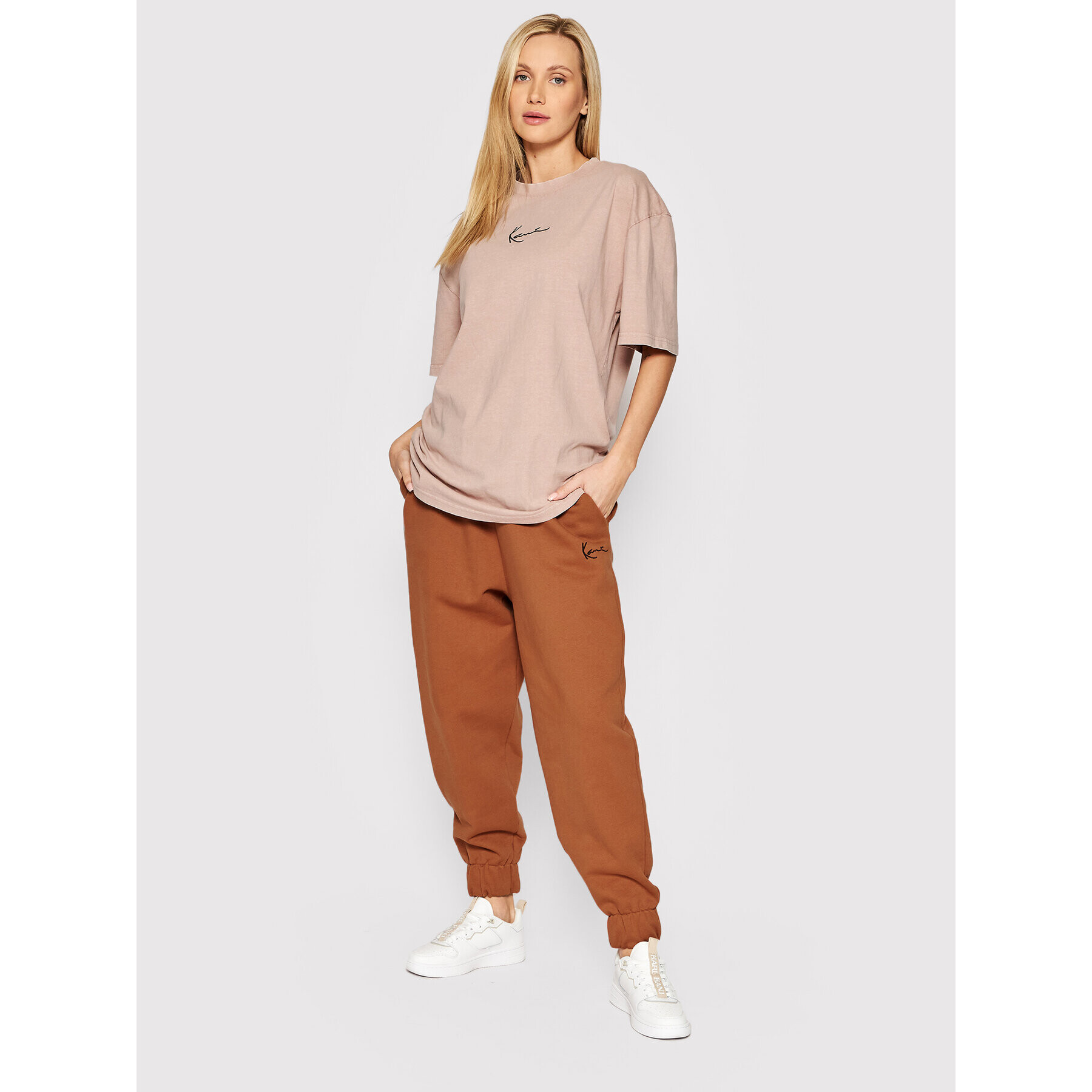 Karl Kani Тишърт Unisex Small Signature 6033301 Розов Relaxed Fit - Pepit.bg