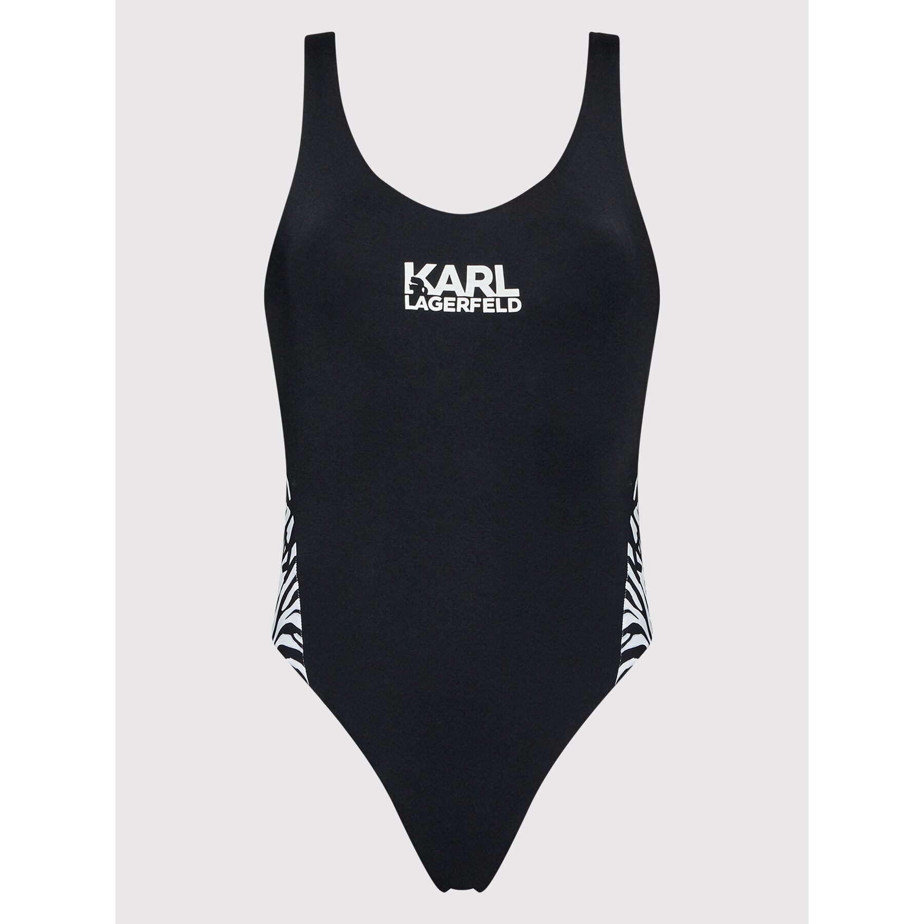 KARL LAGERFELD Бански костюм Zebra KL22WOP16 Черен - Pepit.bg