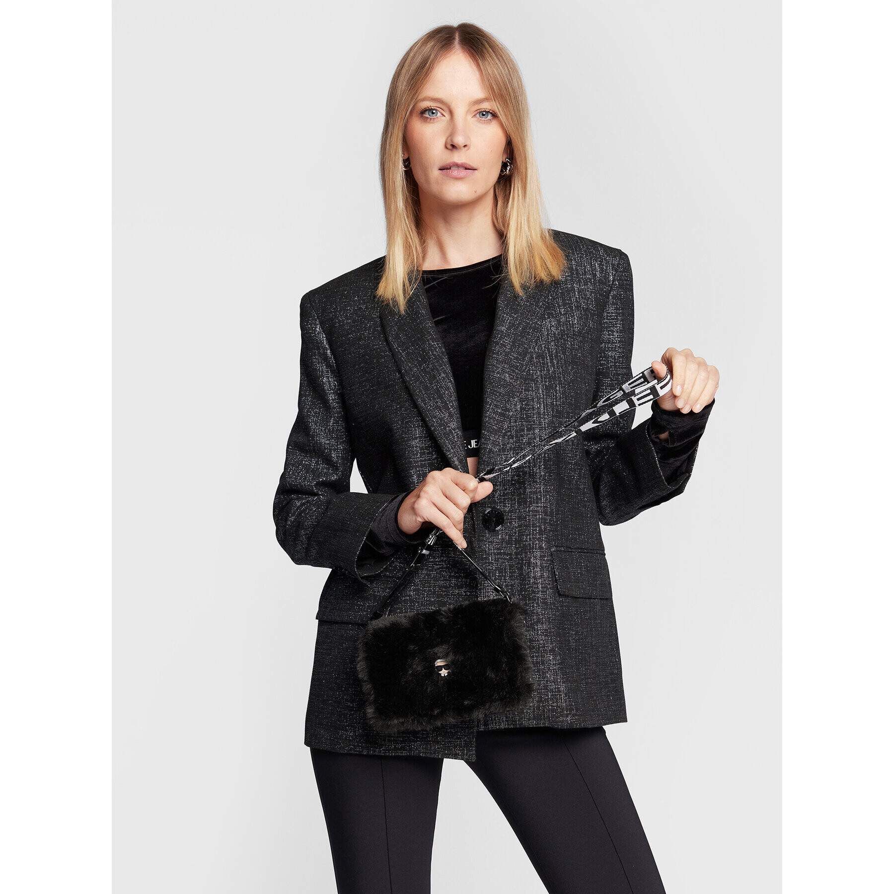Karl Lagerfeld Kids Дамска чанта Z10137 Черен - Pepit.bg