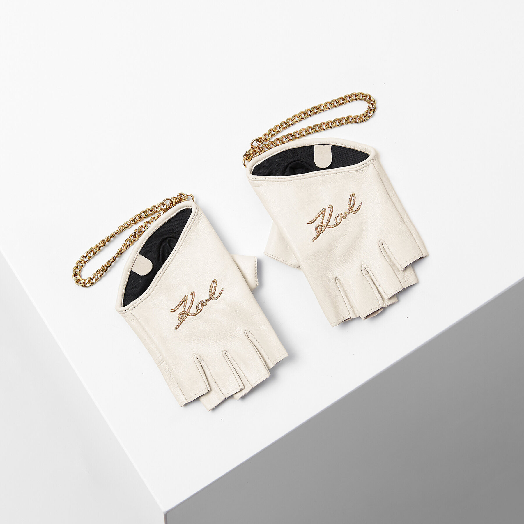 KARL LAGERFELD Дамски ръкавици 230W3602 Бял - Pepit.bg