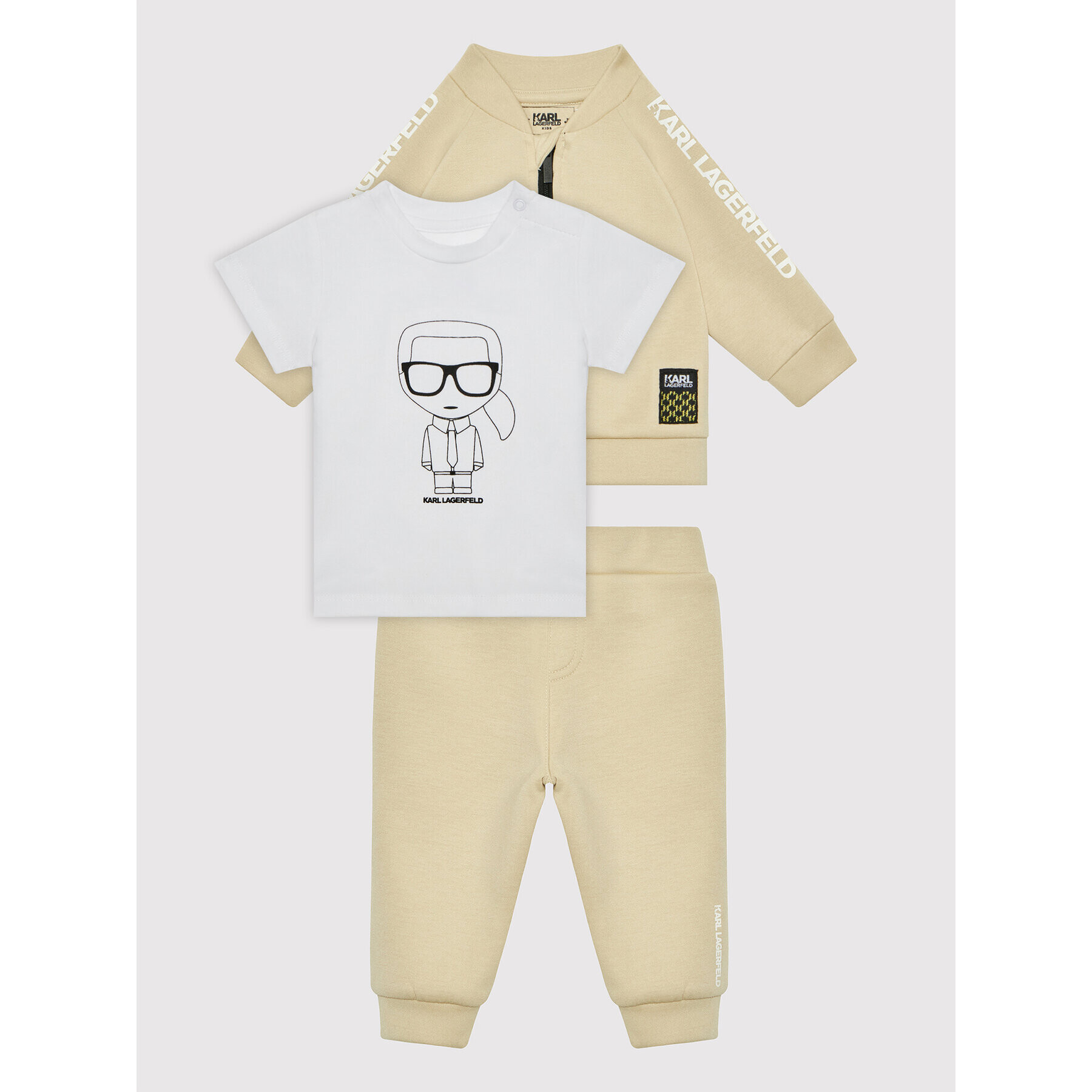 KARL LAGERFELD Детски комплект Z98105 Бежов Regular Fit - Pepit.bg