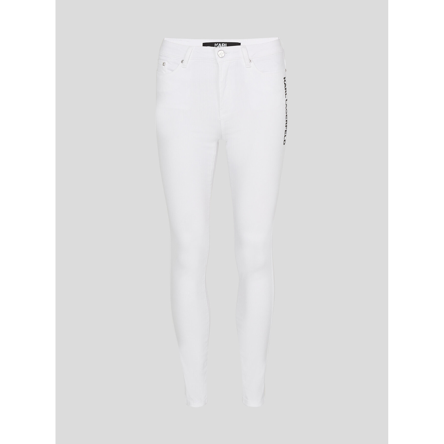 KARL LAGERFELD Дънки Logo 225W1104 Бял Skinny Fit - Pepit.bg