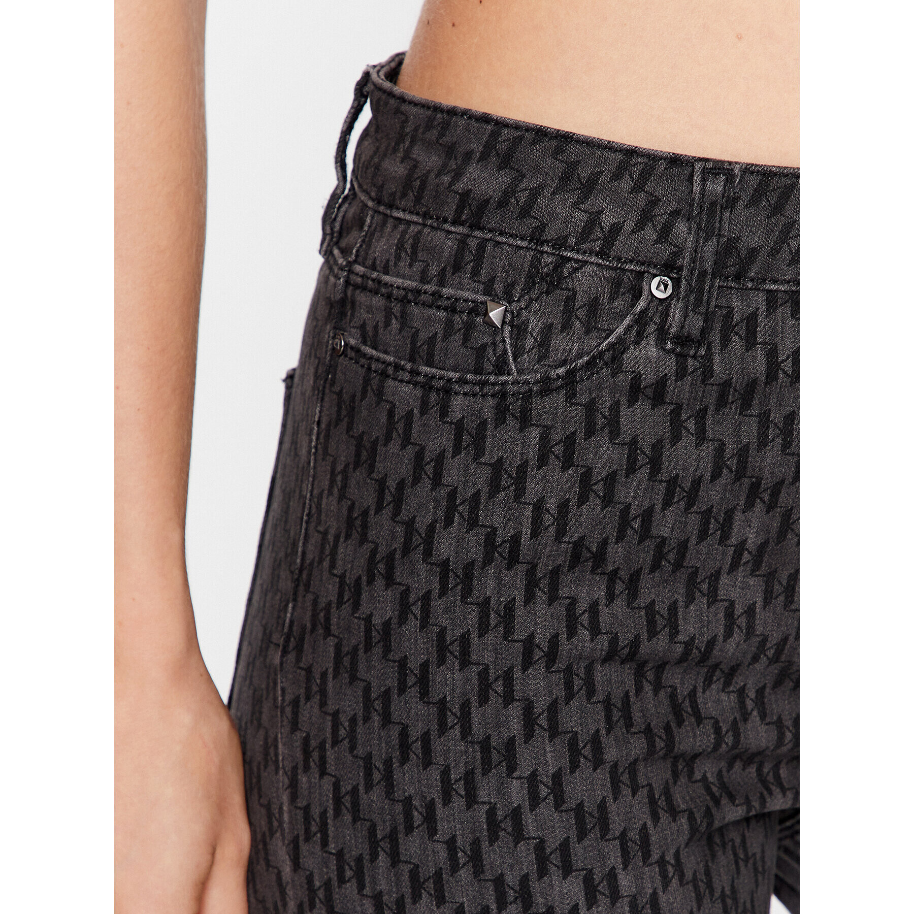 KARL LAGERFELD Дънки Monogram 216W1102 Сив Skinny Fit - Pepit.bg