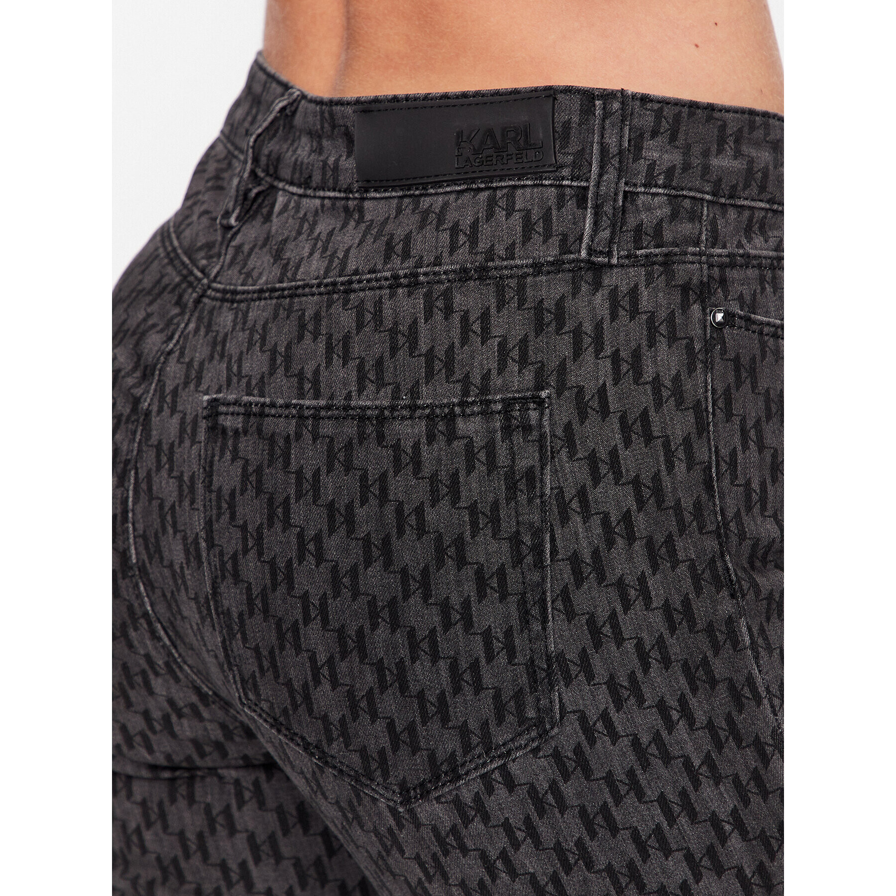KARL LAGERFELD Дънки Monogram 216W1102 Сив Skinny Fit - Pepit.bg