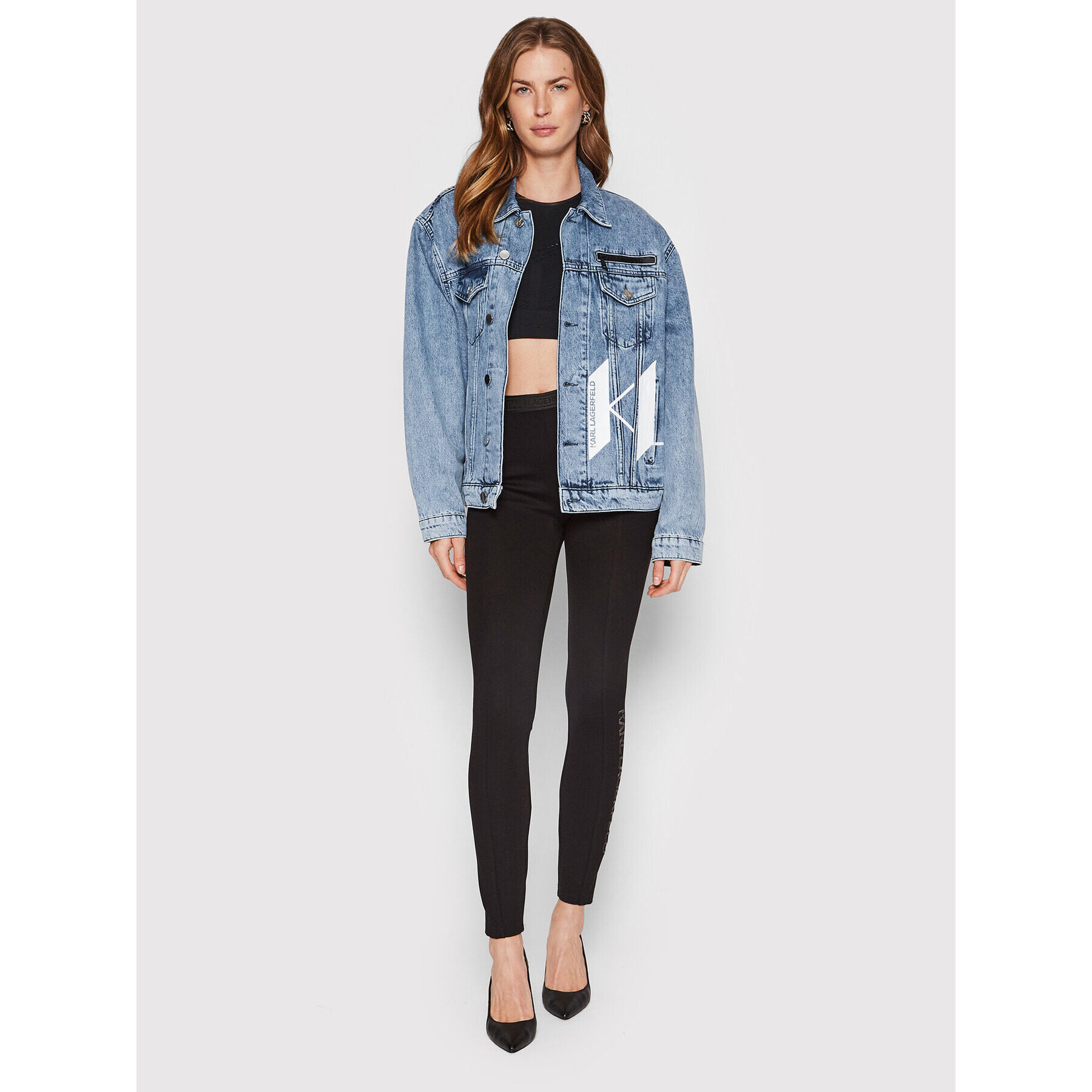 KARL LAGERFELD Дънково яке 221W1482 Син Relaxed Fit - Pepit.bg