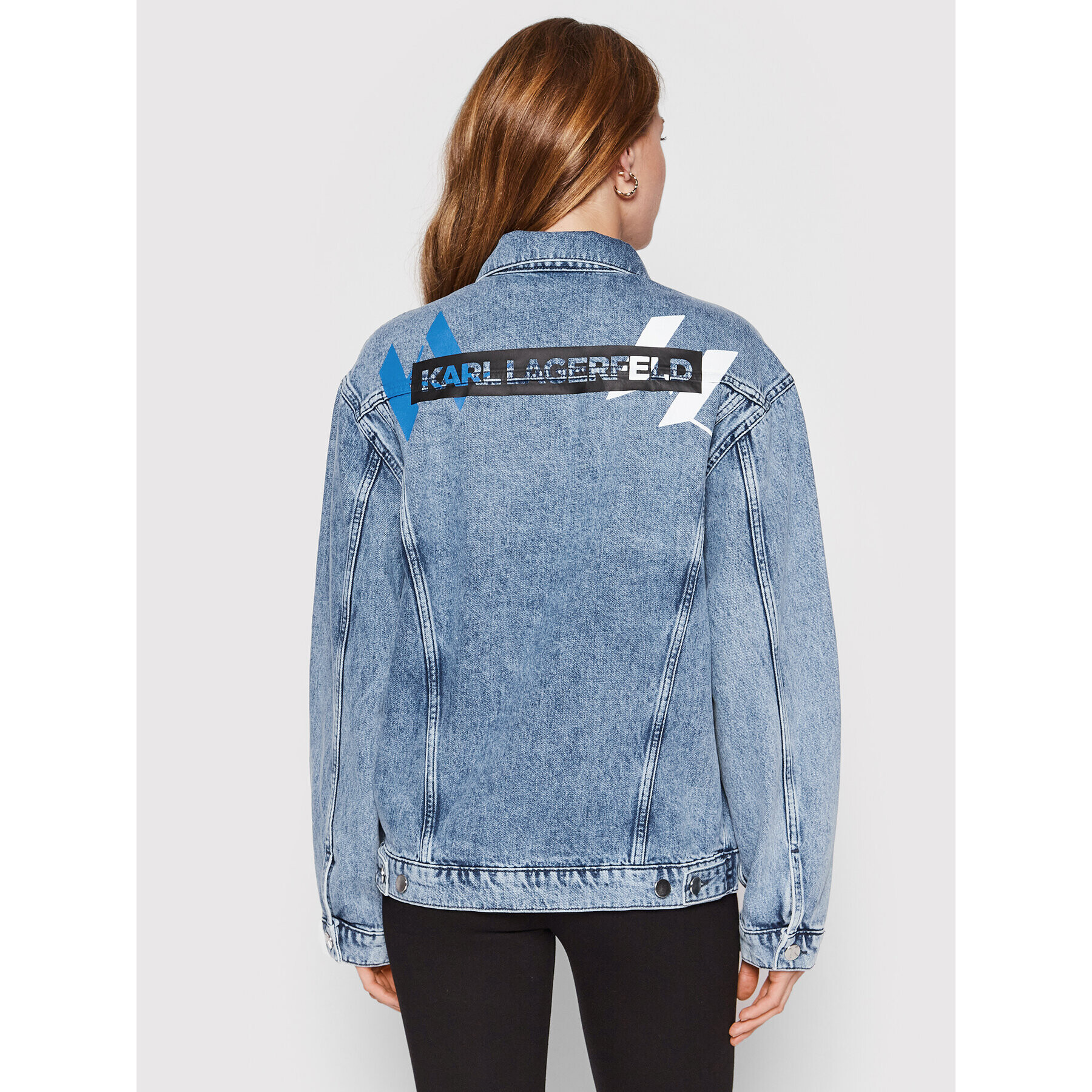KARL LAGERFELD Дънково яке 221W1482 Син Relaxed Fit - Pepit.bg