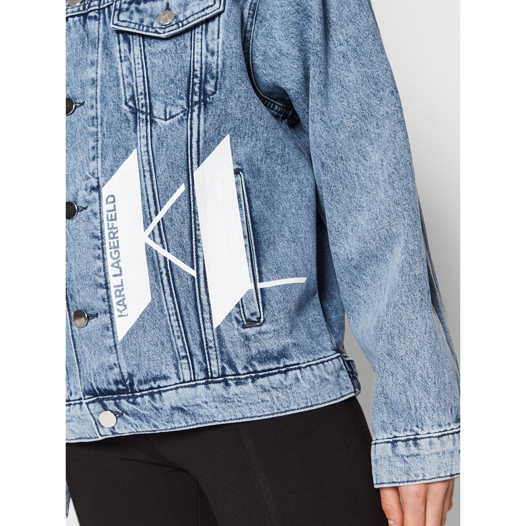KARL LAGERFELD Дънково яке 221W1482 Син Relaxed Fit - Pepit.bg