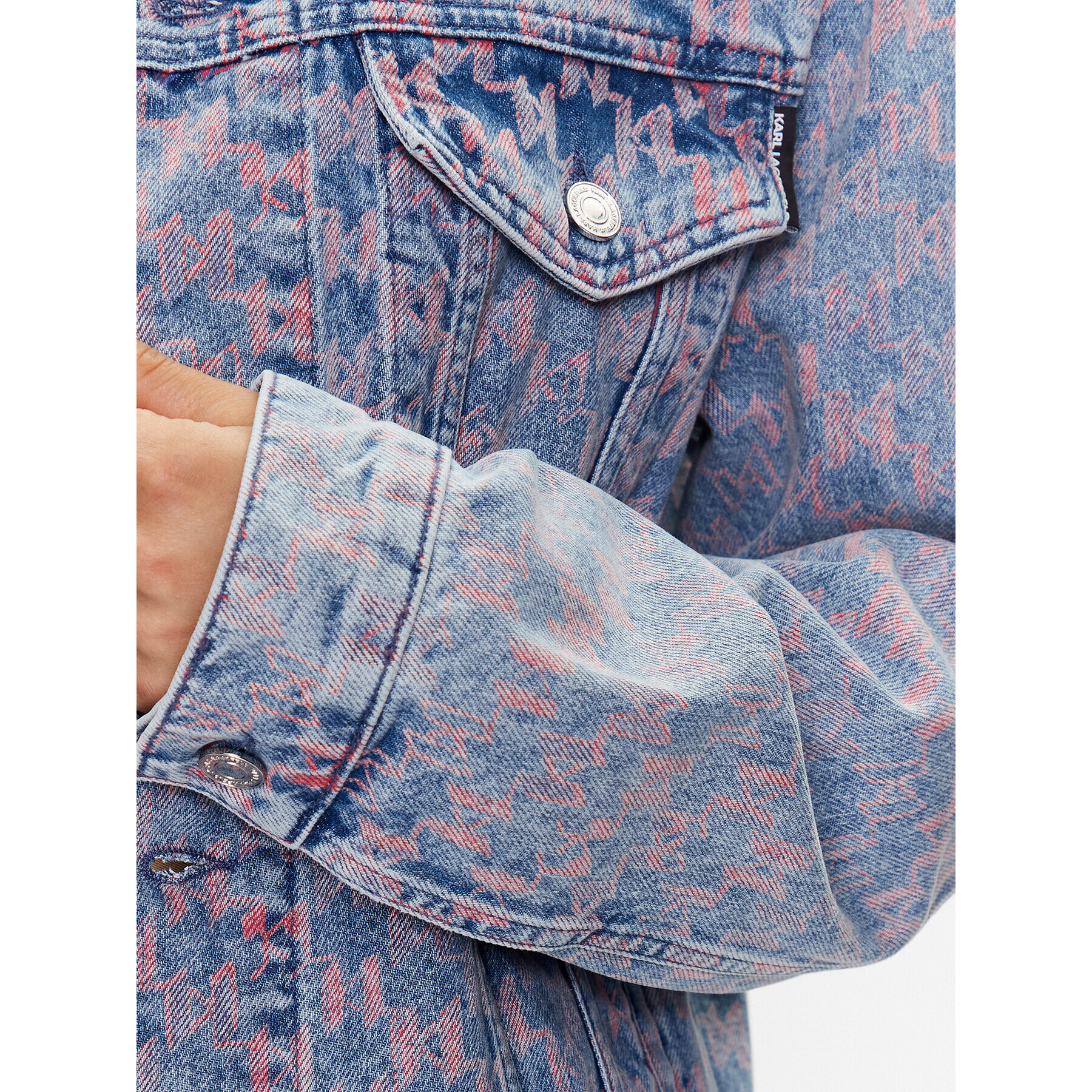 KARL LAGERFELD Дънково яке Printed Denim 230W1406 Тъмносин Regular Fit - Pepit.bg