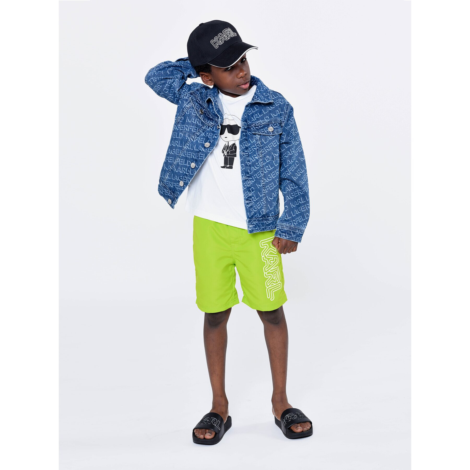 Karl Lagerfeld Kids Дънково яке Z26101 S Тъмносин Regular Fit - Pepit.bg