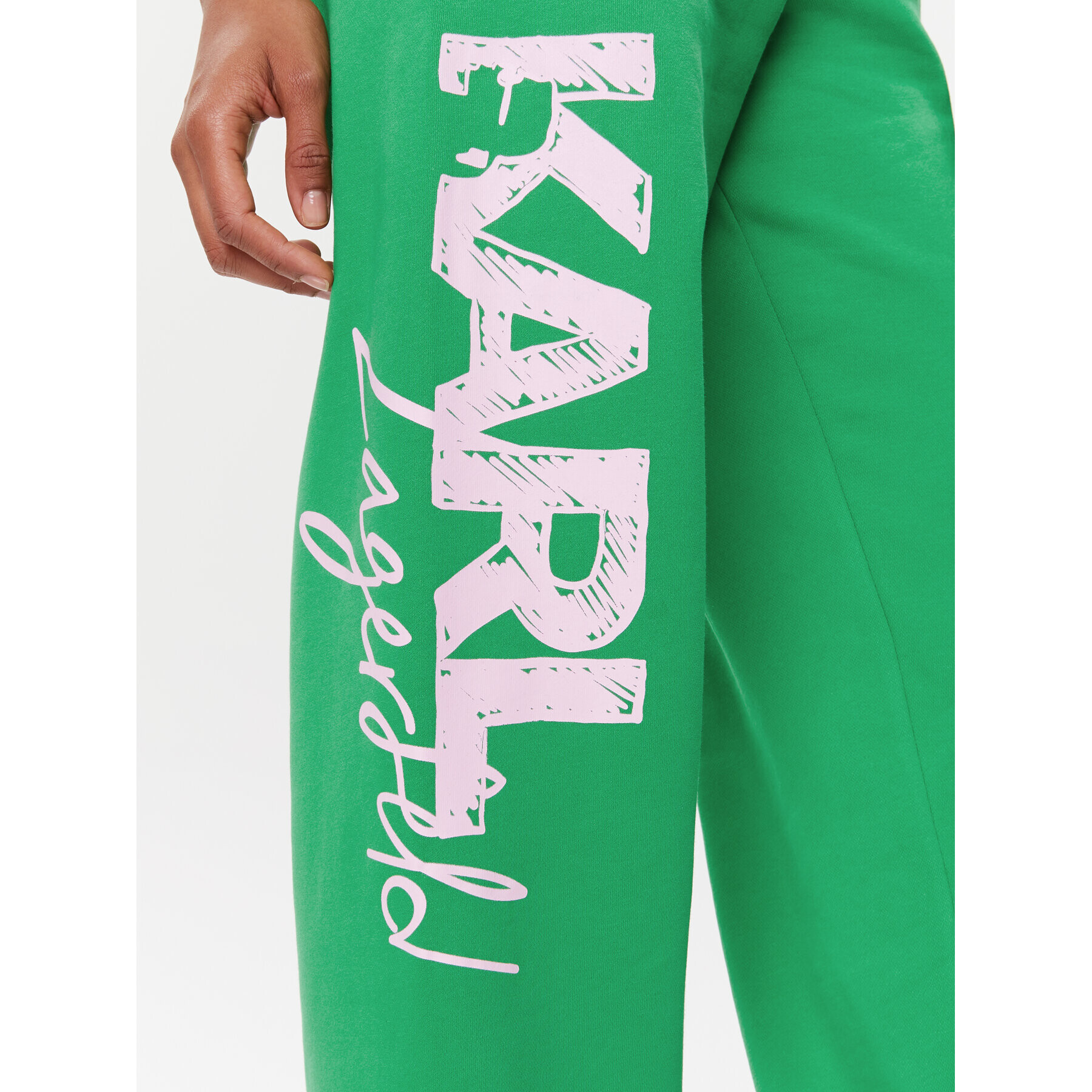 KARL LAGERFELD Долнище анцуг 235W1052 Зелен Relaxed Fit - Pepit.bg