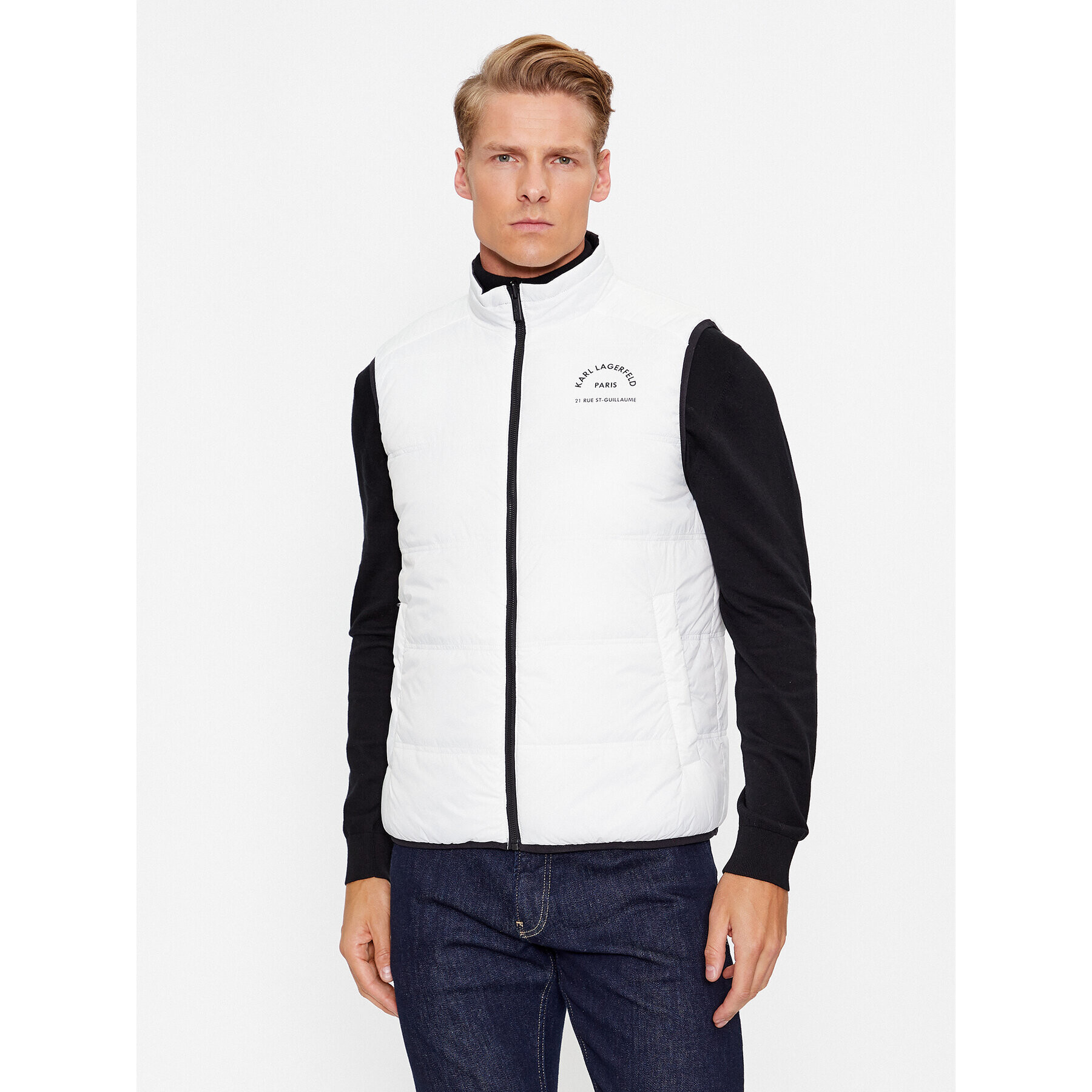 KARL LAGERFELD Елек 505401 531591 Бял Regular Fit - Pepit.bg