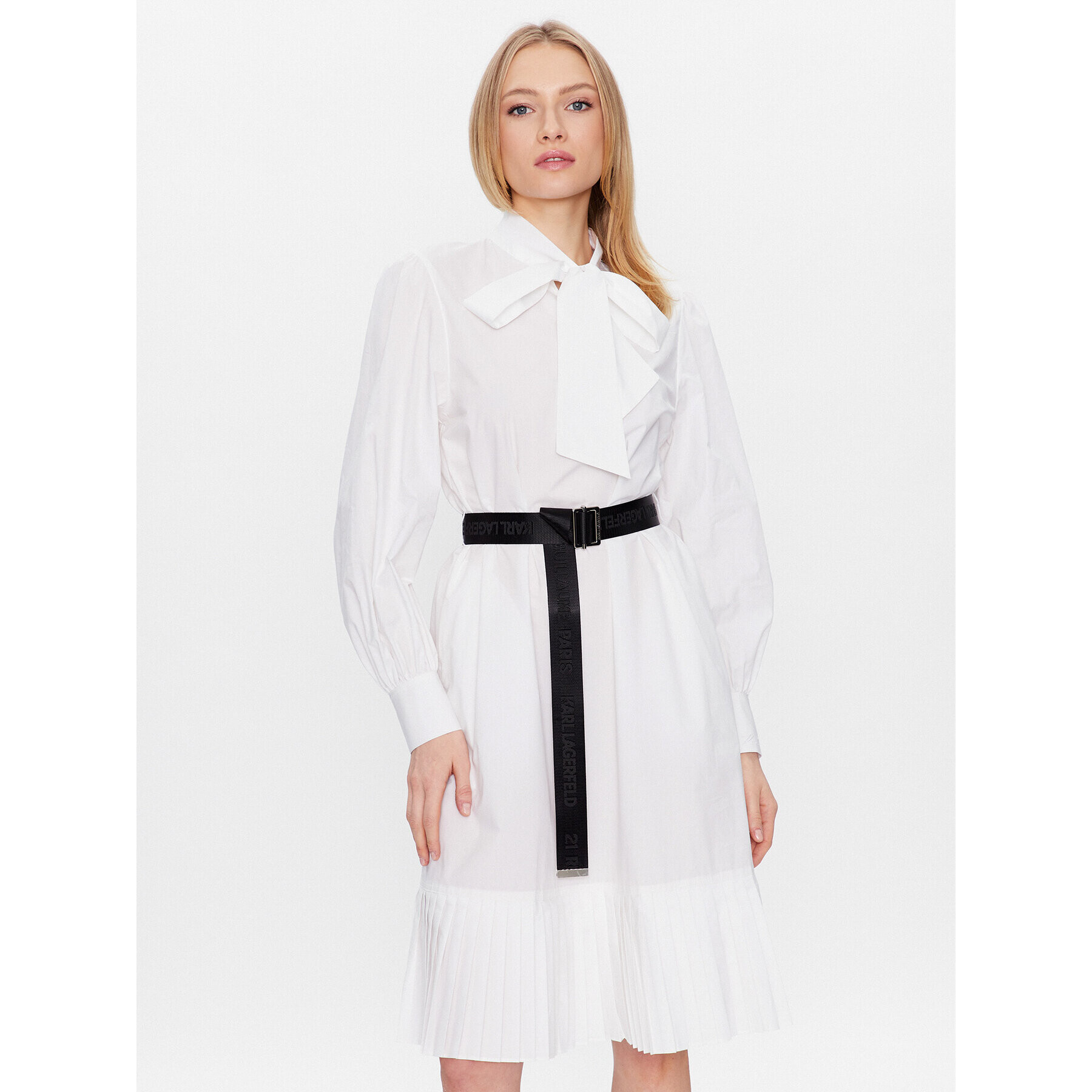 KARL LAGERFELD Ежедневна рокля 226W1302 Бял Regular Fit - Pepit.bg