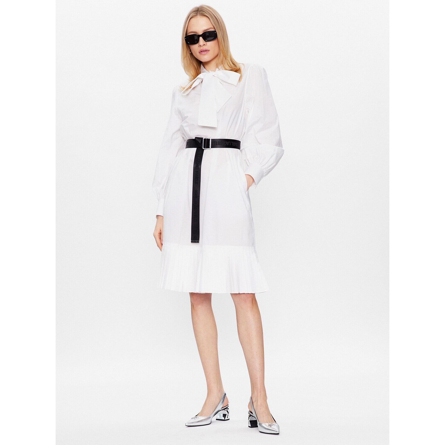 KARL LAGERFELD Ежедневна рокля 226W1302 Бял Regular Fit - Pepit.bg