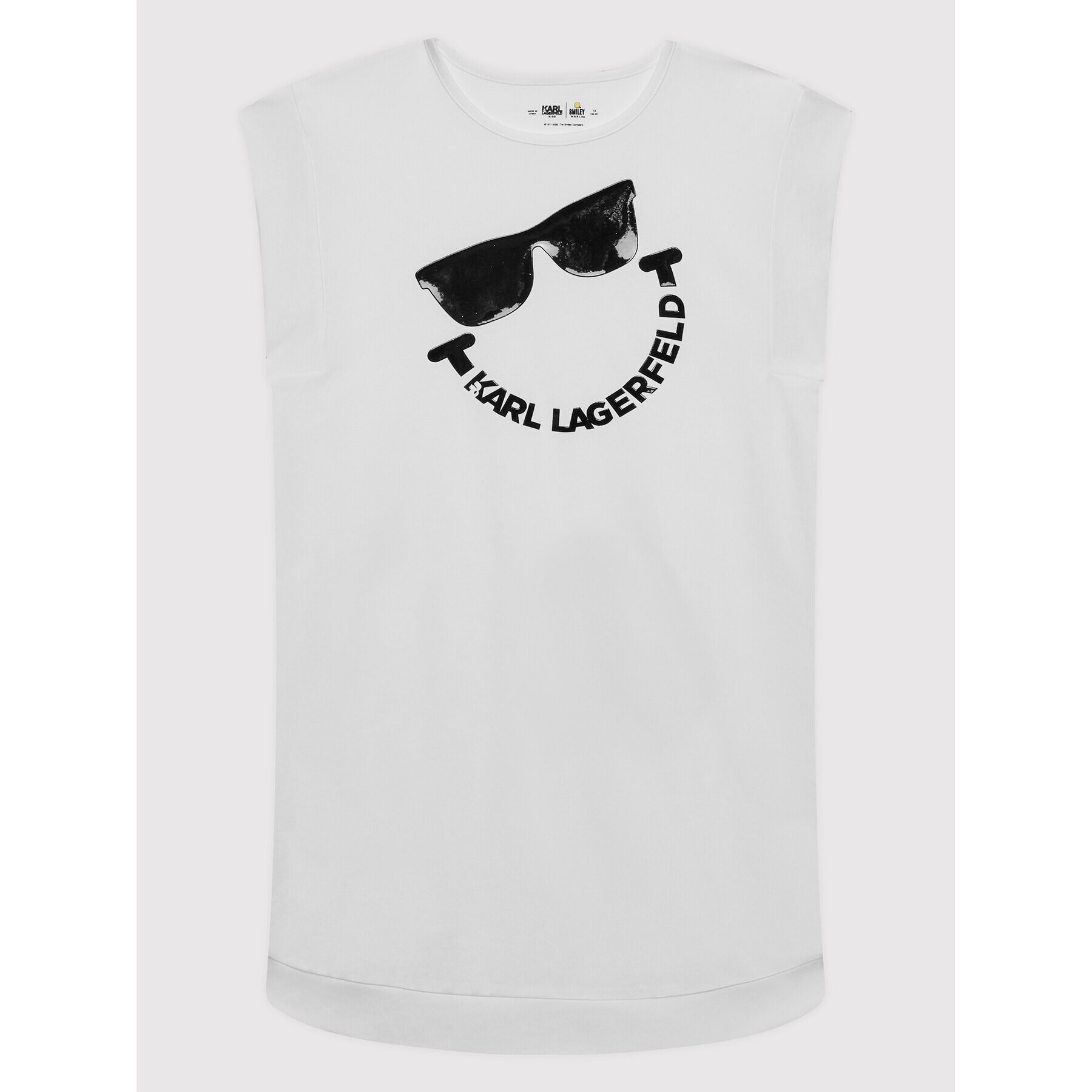 KARL LAGERFELD Ежедневна рокля SMILEY WORLD Z12204 M Бял Regular Fit - Pepit.bg