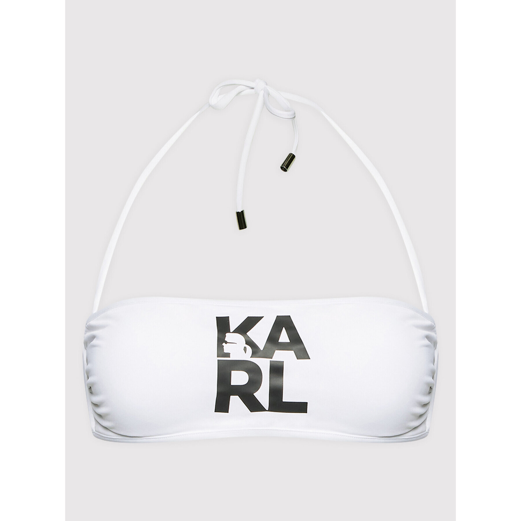 KARL LAGERFELD Горнище на бански Printed Logo KL22WTP02 Бял - Pepit.bg