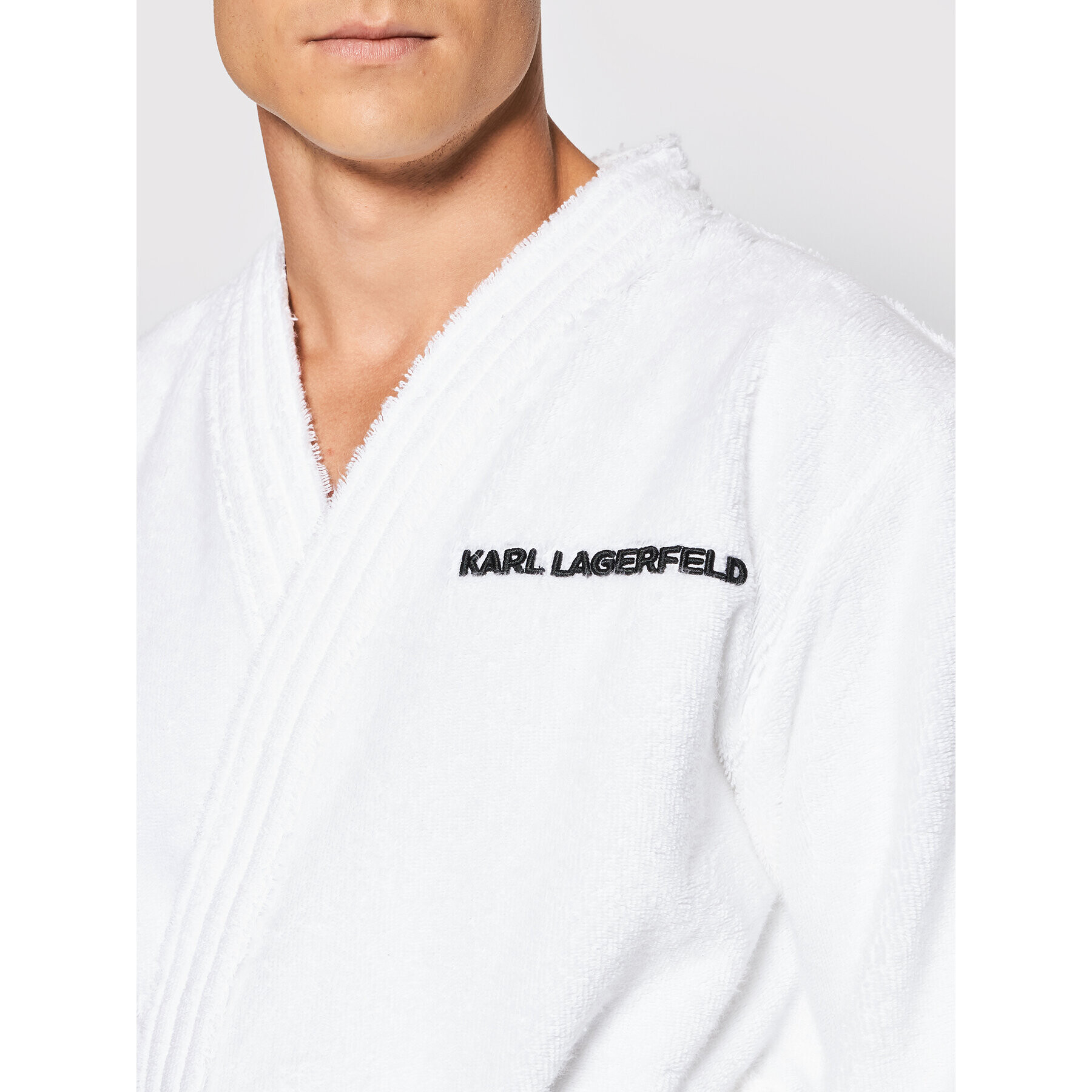 KARL LAGERFELD Халат Unisex Logo 211M2180 Бял - Pepit.bg