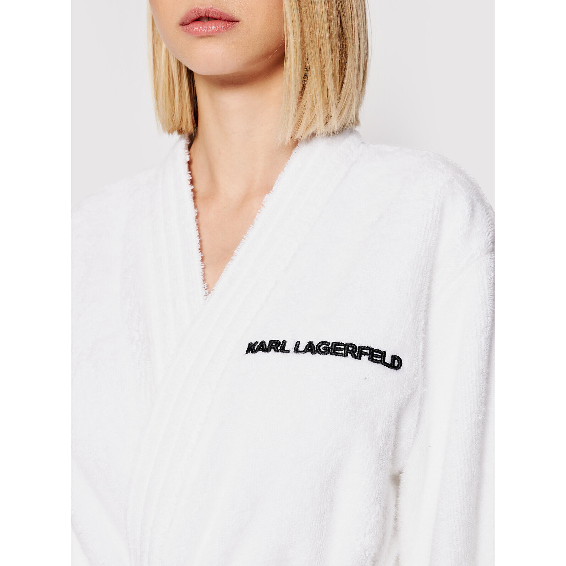 KARL LAGERFELD Халат Unisex Logo 211M2180 Бял - Pepit.bg