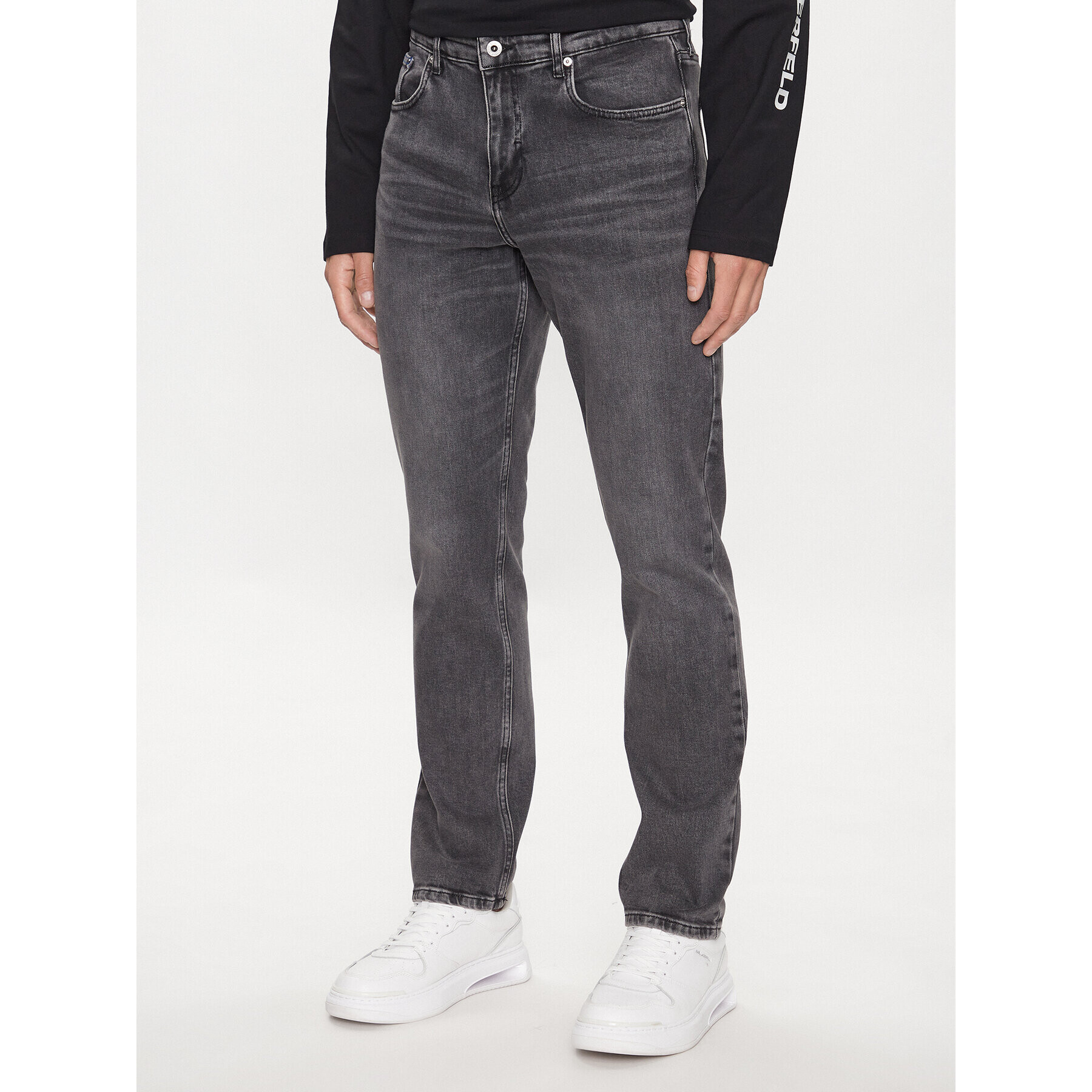 Karl Lagerfeld Jeans Дънки 231D1111 Сив Slim Fit - Pepit.bg