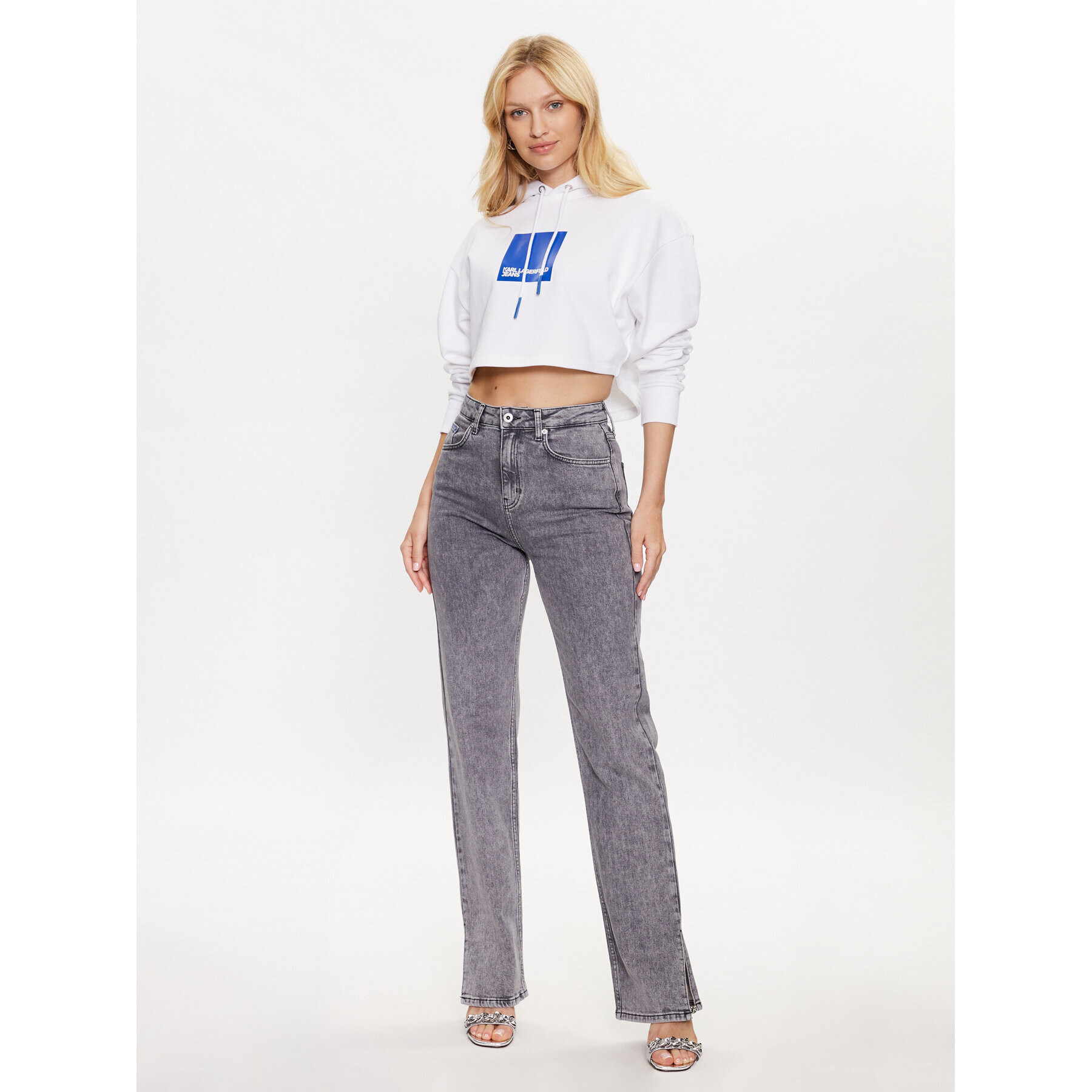 Karl Lagerfeld Jeans Дънки 231J1114 Сив Straight Fit - Pepit.bg