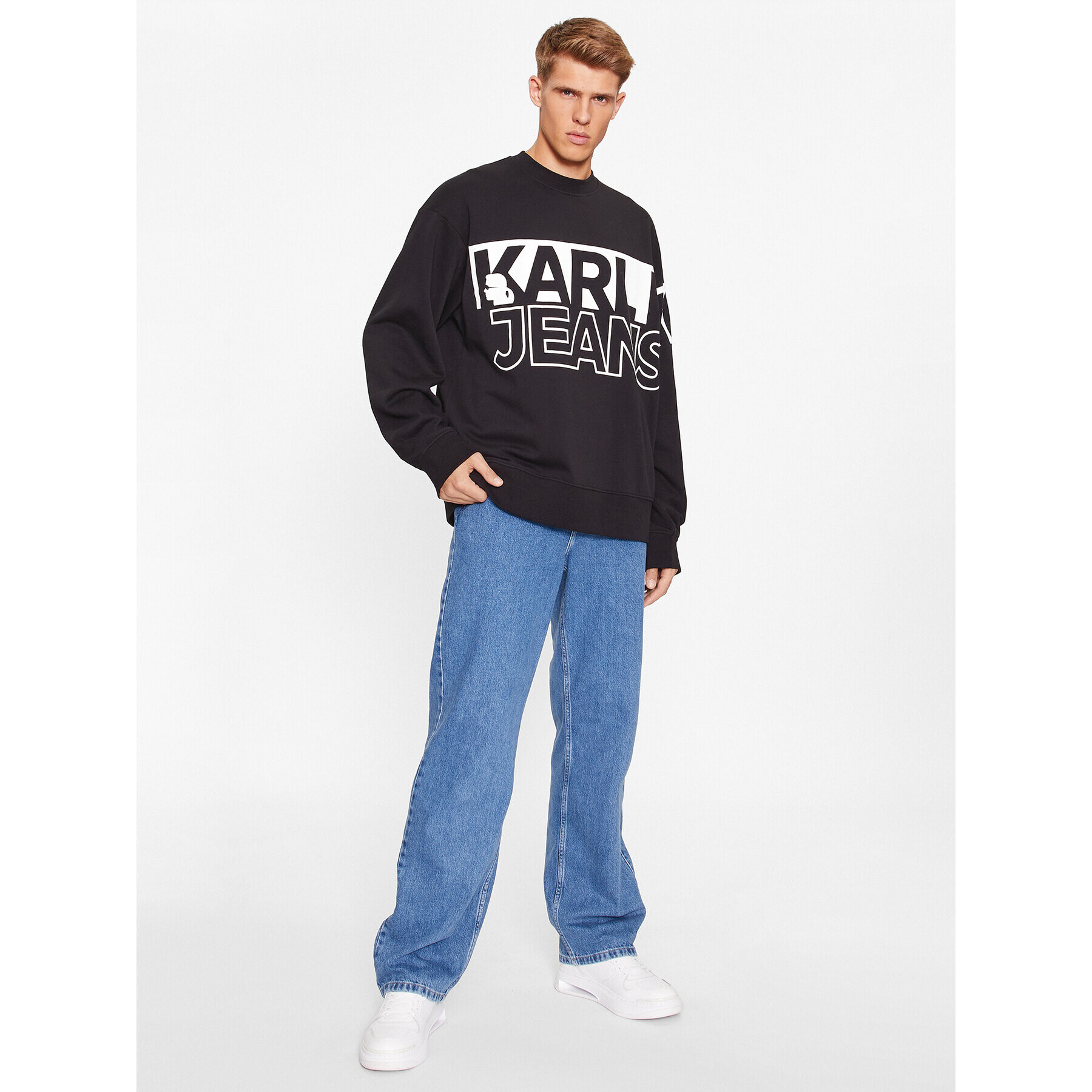 Karl Lagerfeld Jeans Дънки 235D1112 Син Relaxed Fit - Pepit.bg