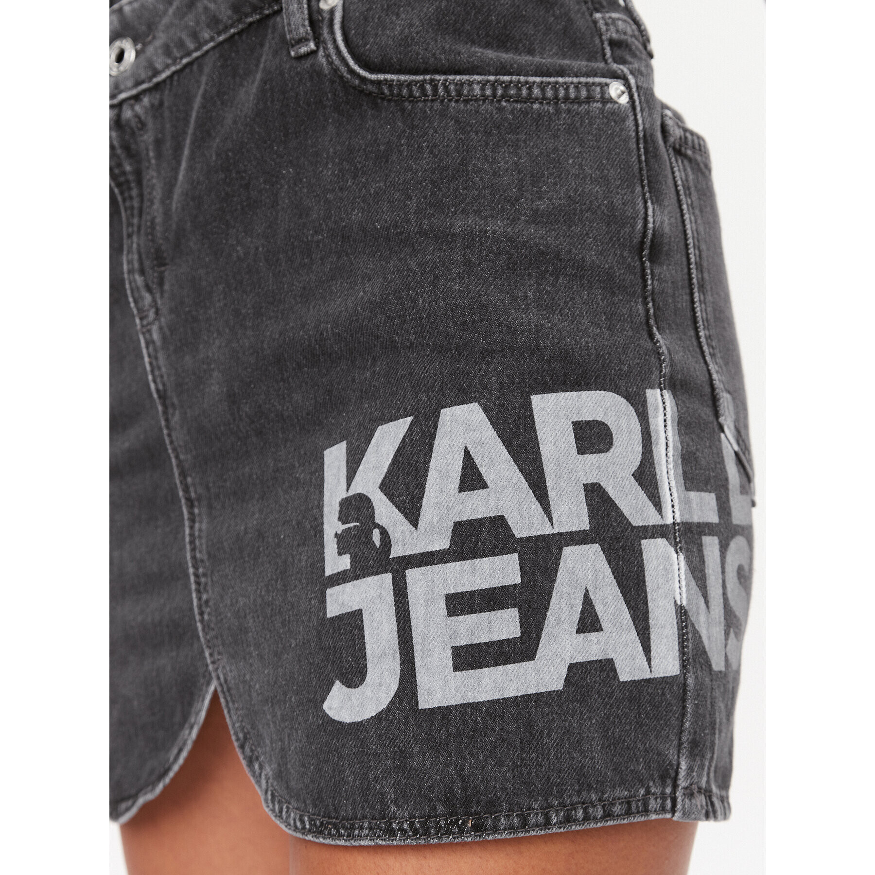 Karl Lagerfeld Jeans Дънкова пола 235J1200 Сив Regular Fit - Pepit.bg