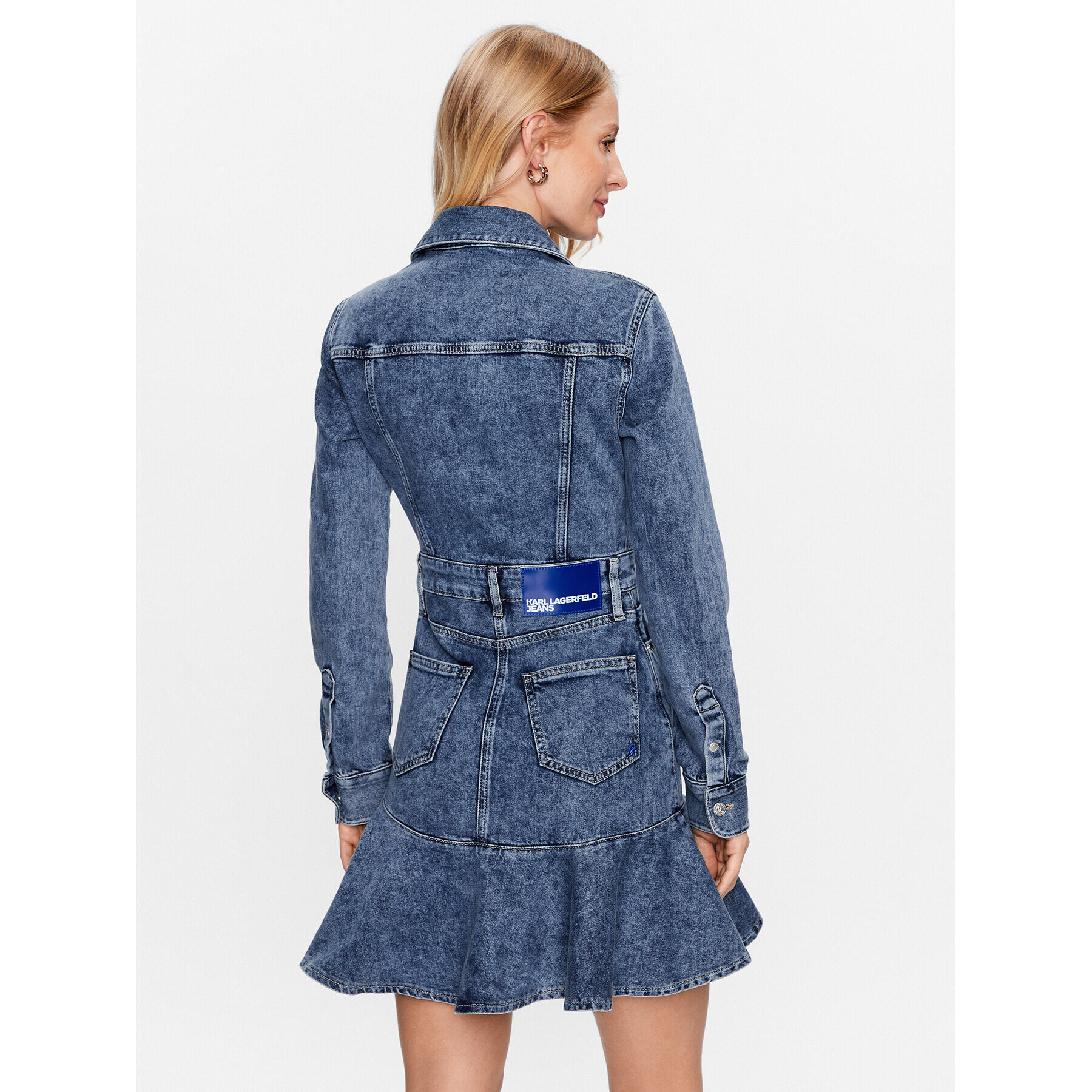 Karl Lagerfeld Jeans Дънкова рокля 231J1301 Син Regular Fit - Pepit.bg