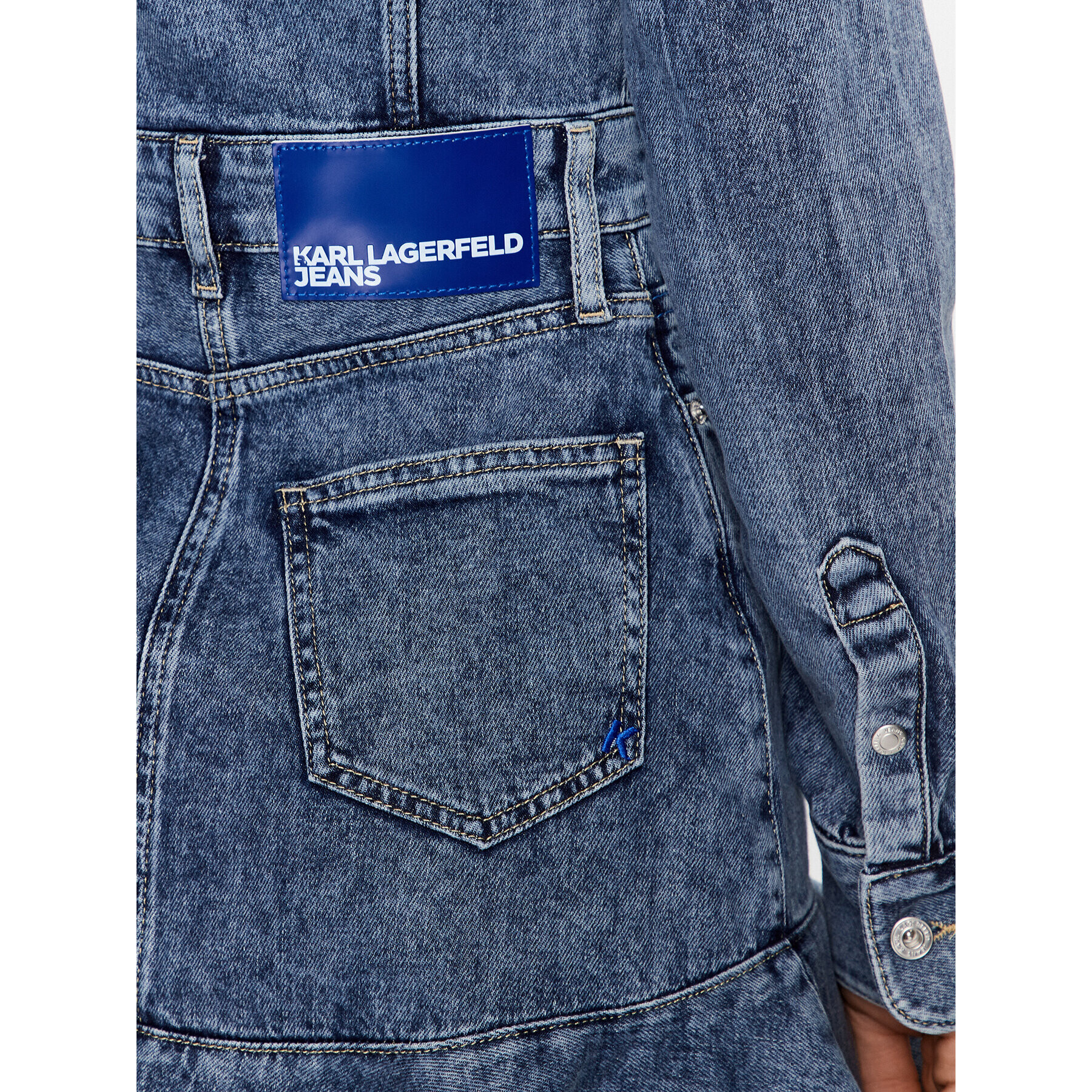 Karl Lagerfeld Jeans Дънкова рокля 231J1301 Син Regular Fit - Pepit.bg