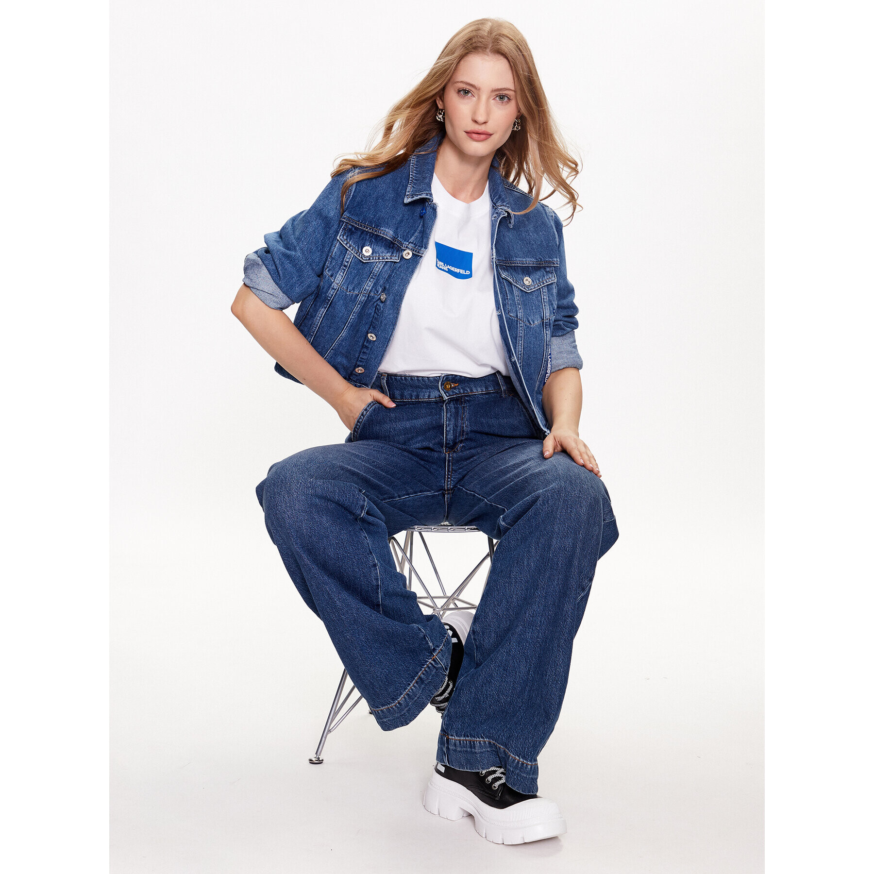 Karl Lagerfeld Jeans Дънково яке 231J1403 Син Regular Fit - Pepit.bg