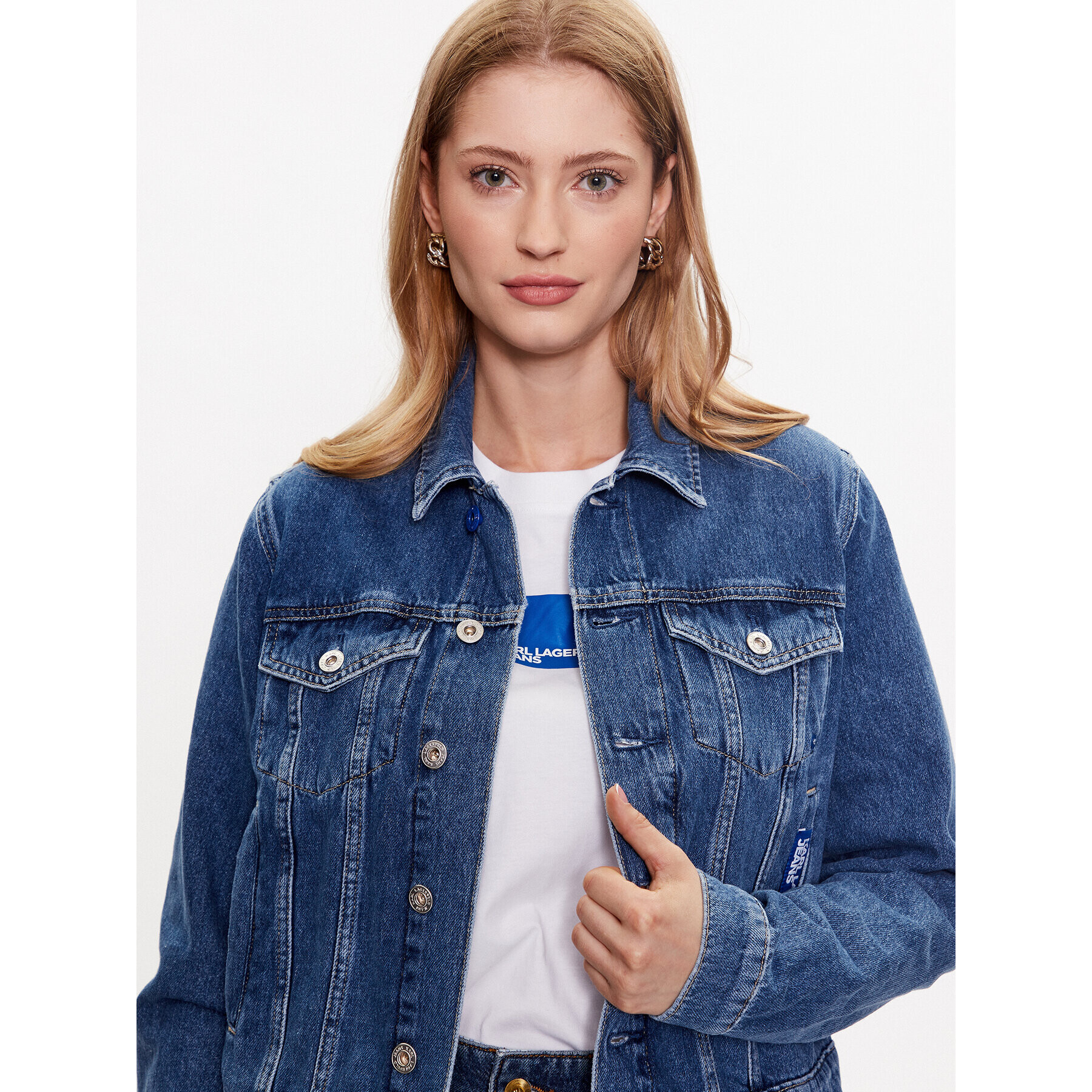Karl Lagerfeld Jeans Дънково яке 231J1403 Син Regular Fit - Pepit.bg