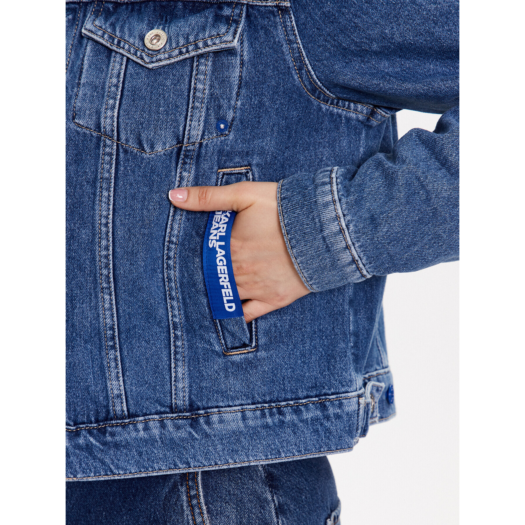 Karl Lagerfeld Jeans Дънково яке 231J1403 Син Regular Fit - Pepit.bg