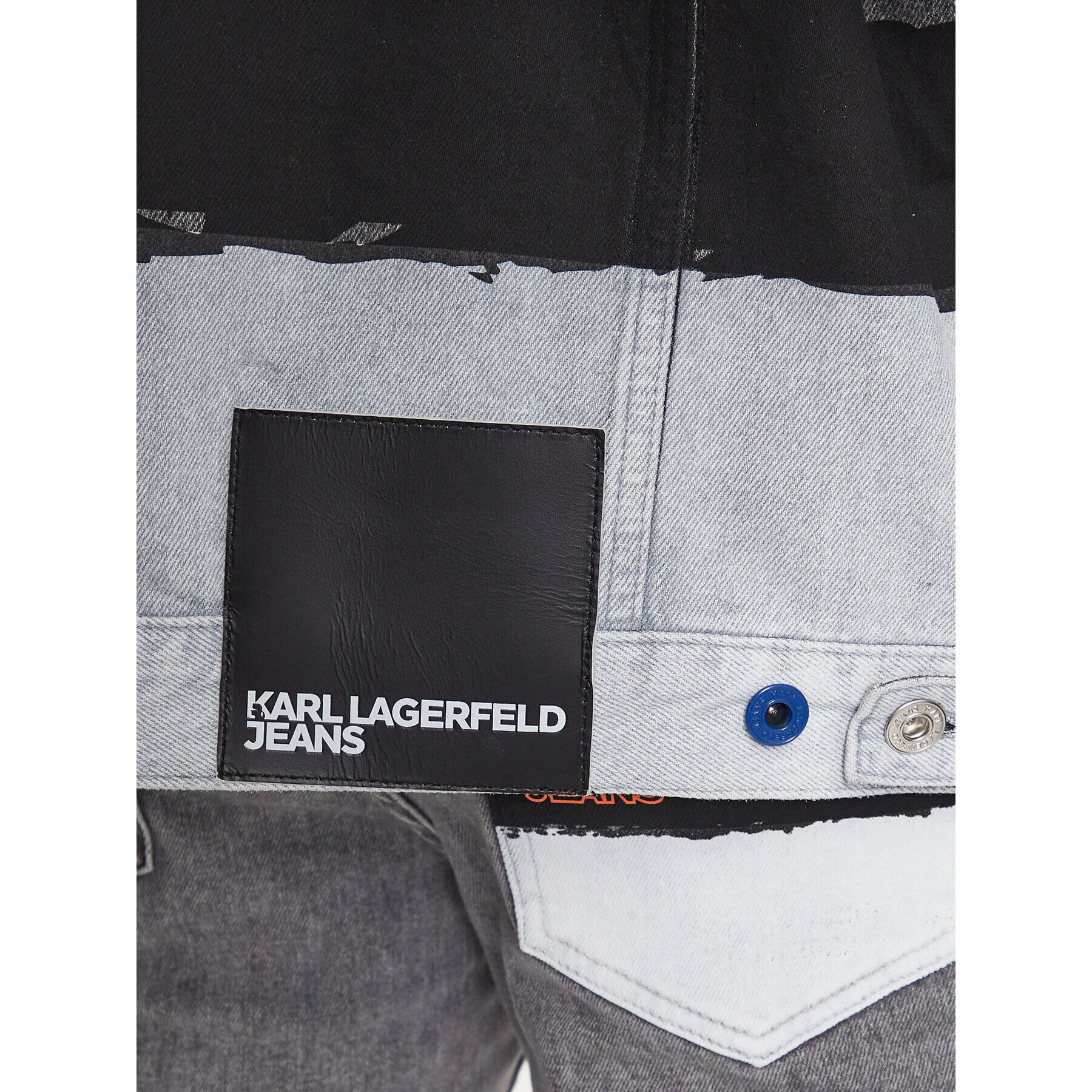 Karl Lagerfeld Jeans Дънково яке Paint Logo 231D1453 Сив Relaxed Fit - Pepit.bg