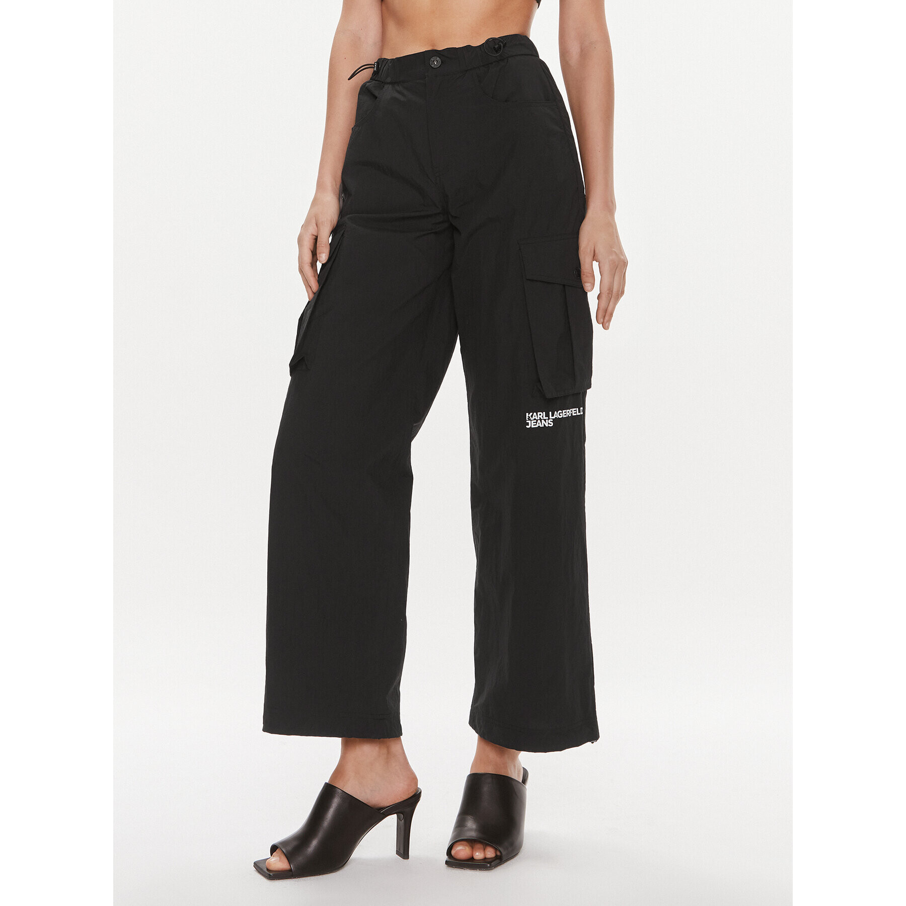 Karl Lagerfeld Jeans Карго панталони 240J1002 Черен Regular Fit - Pepit.bg