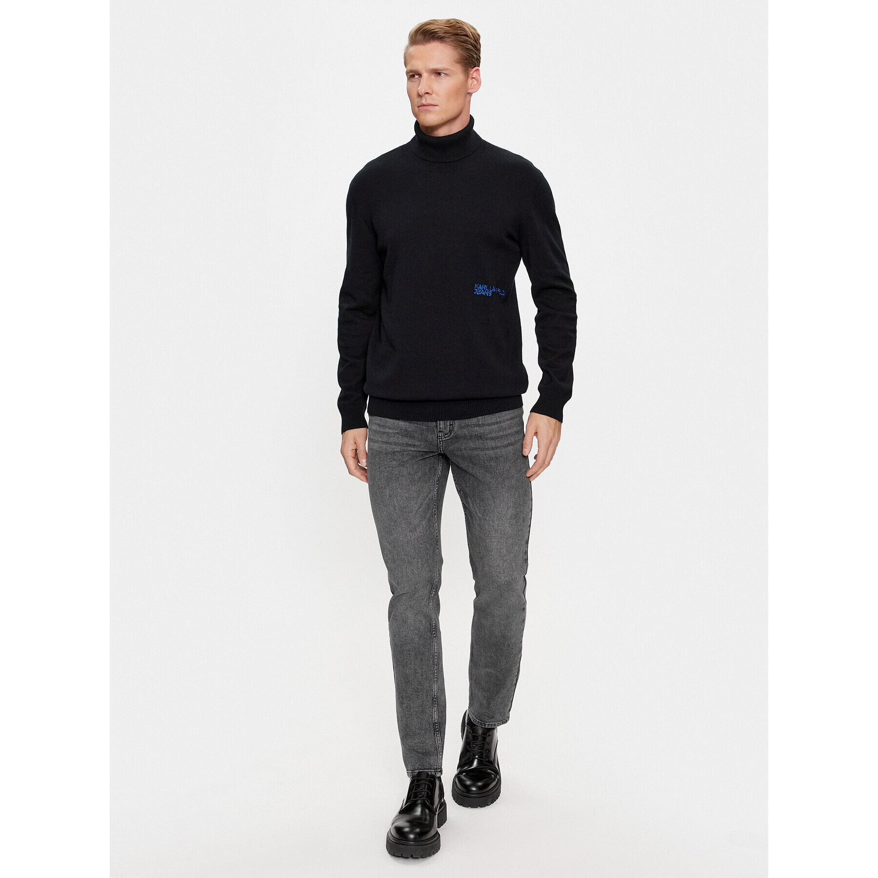 Karl Lagerfeld Jeans KARL LAGERFELD Поло Klj Lightweight Turtleneck 236D2000 Черен Slim Fit - Pepit.bg