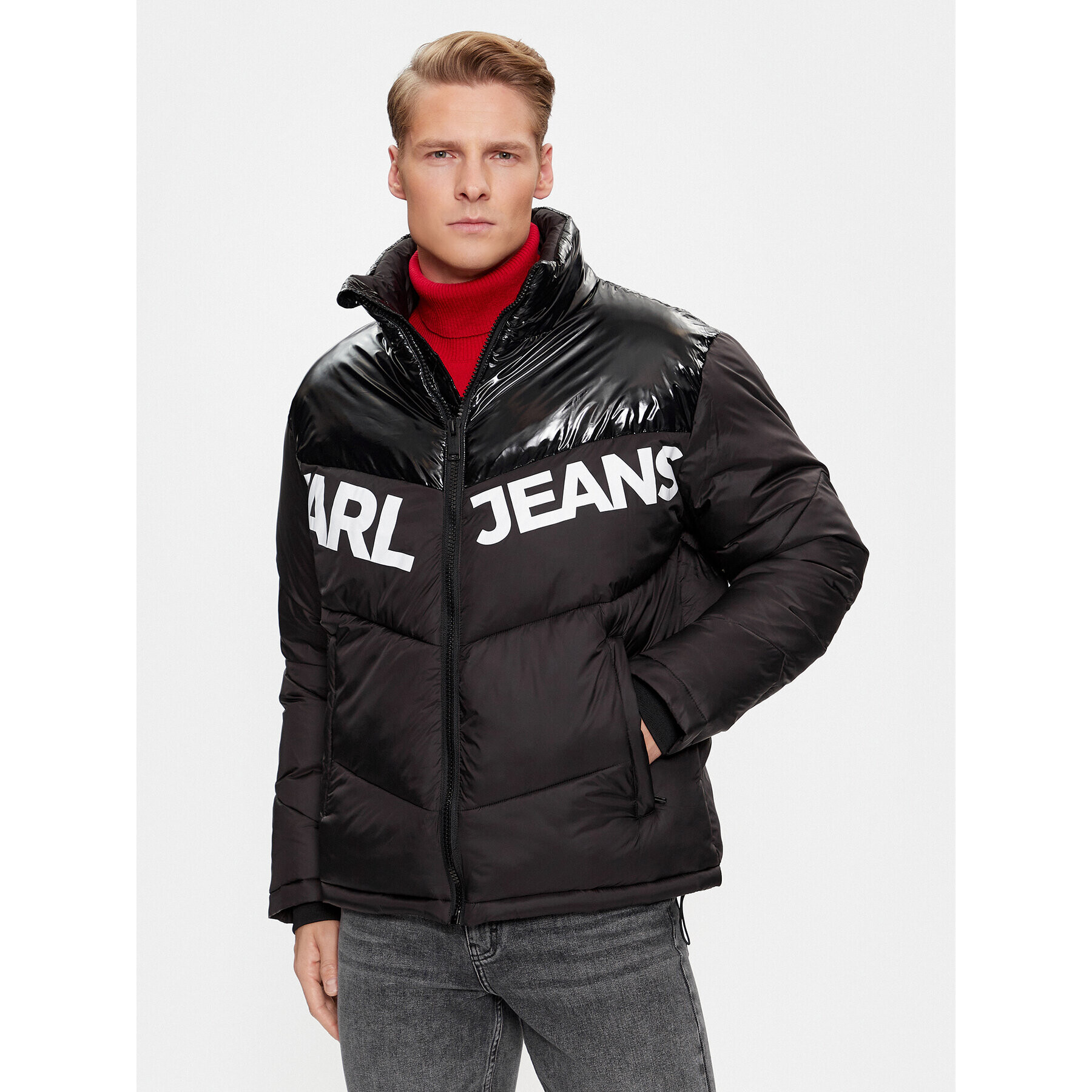 Karl Lagerfeld Jeans KARL LAGERFELD Пухено яке Klj Logo Puffer Jacket 236D1551 Черен Regular Fit - Pepit.bg