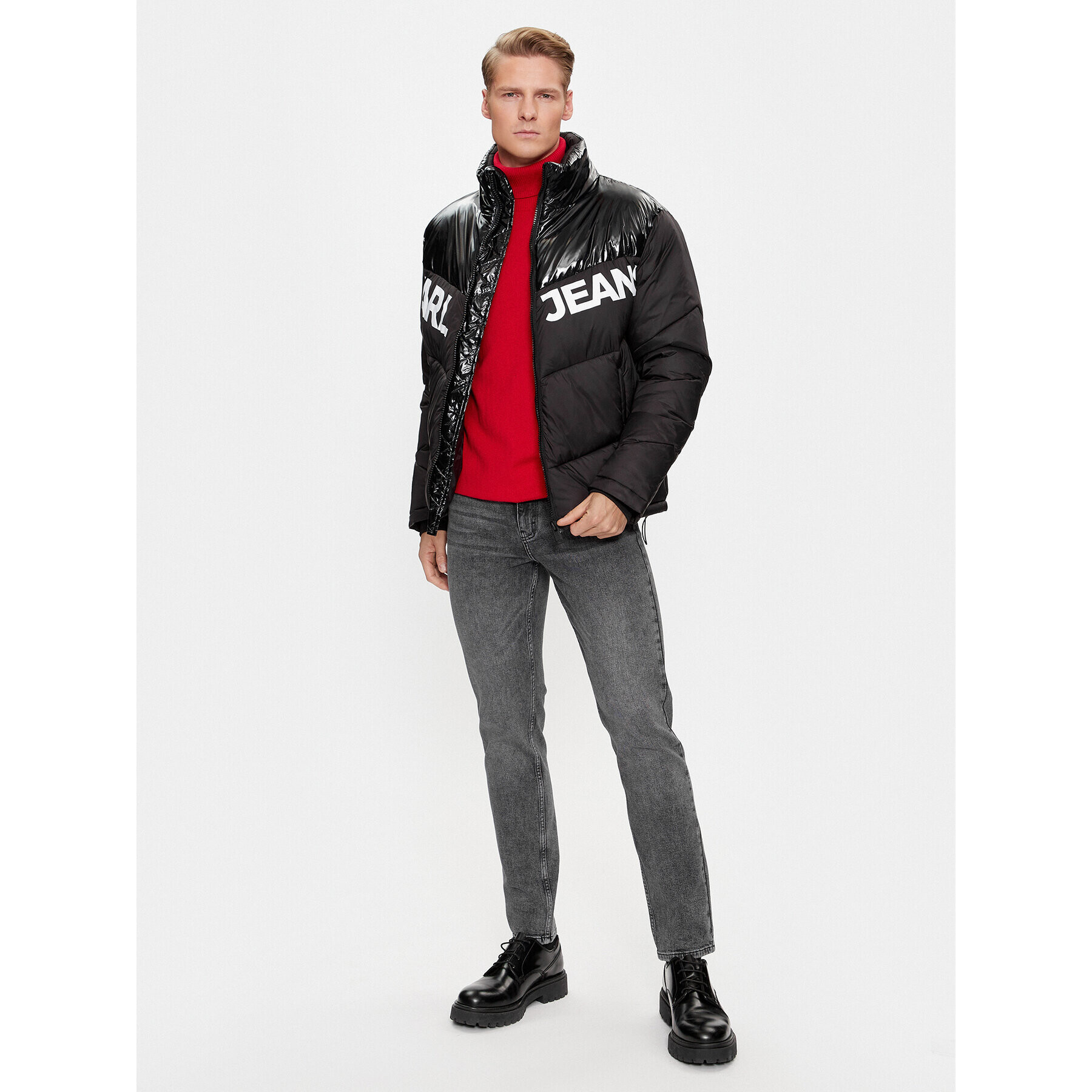 Karl Lagerfeld Jeans KARL LAGERFELD Пухено яке Klj Logo Puffer Jacket 236D1551 Черен Regular Fit - Pepit.bg