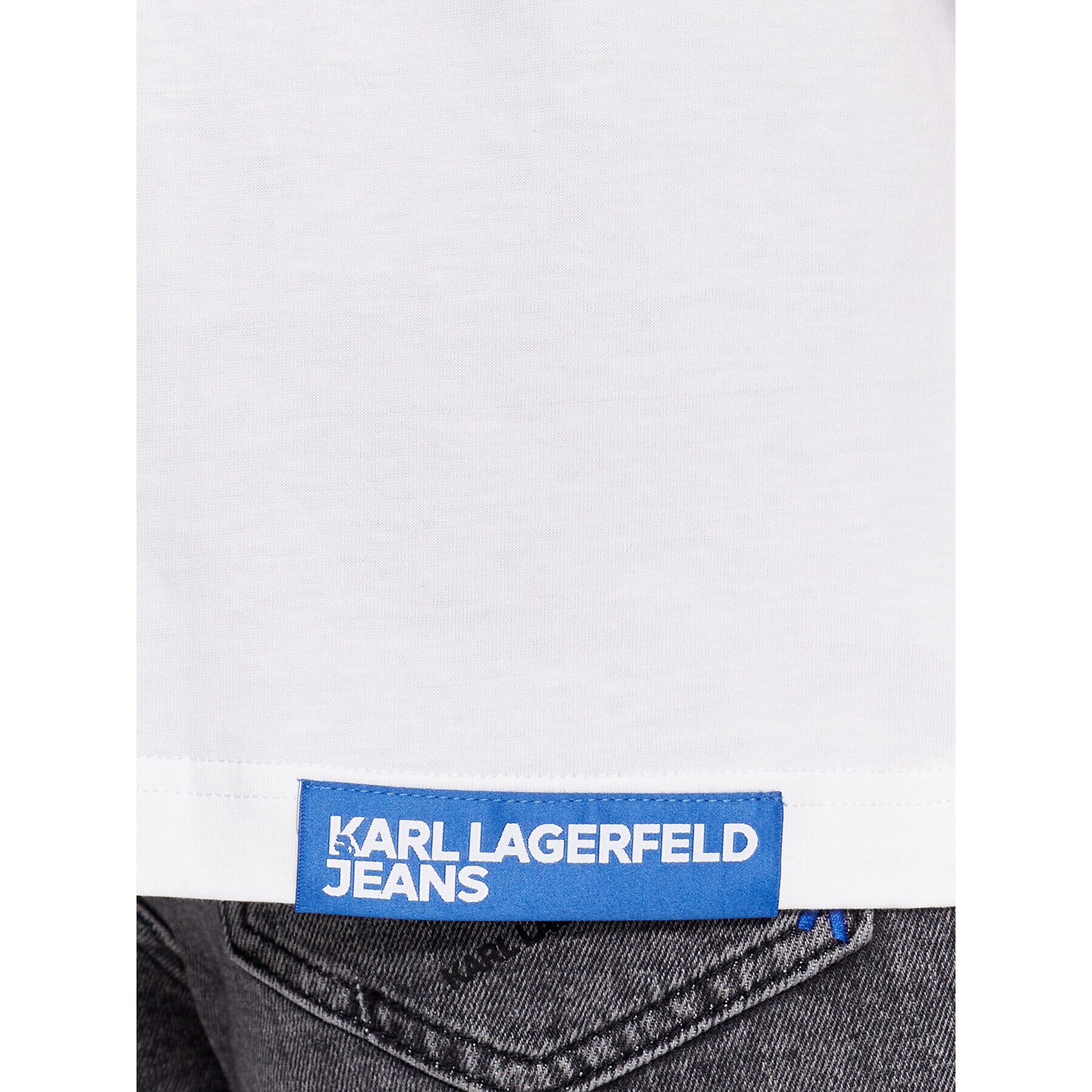 Karl Lagerfeld Jeans KARL LAGERFELD Тишърт Klj Regular Monogram Sslv Tee 236D1704 Бял Regular Fit - Pepit.bg