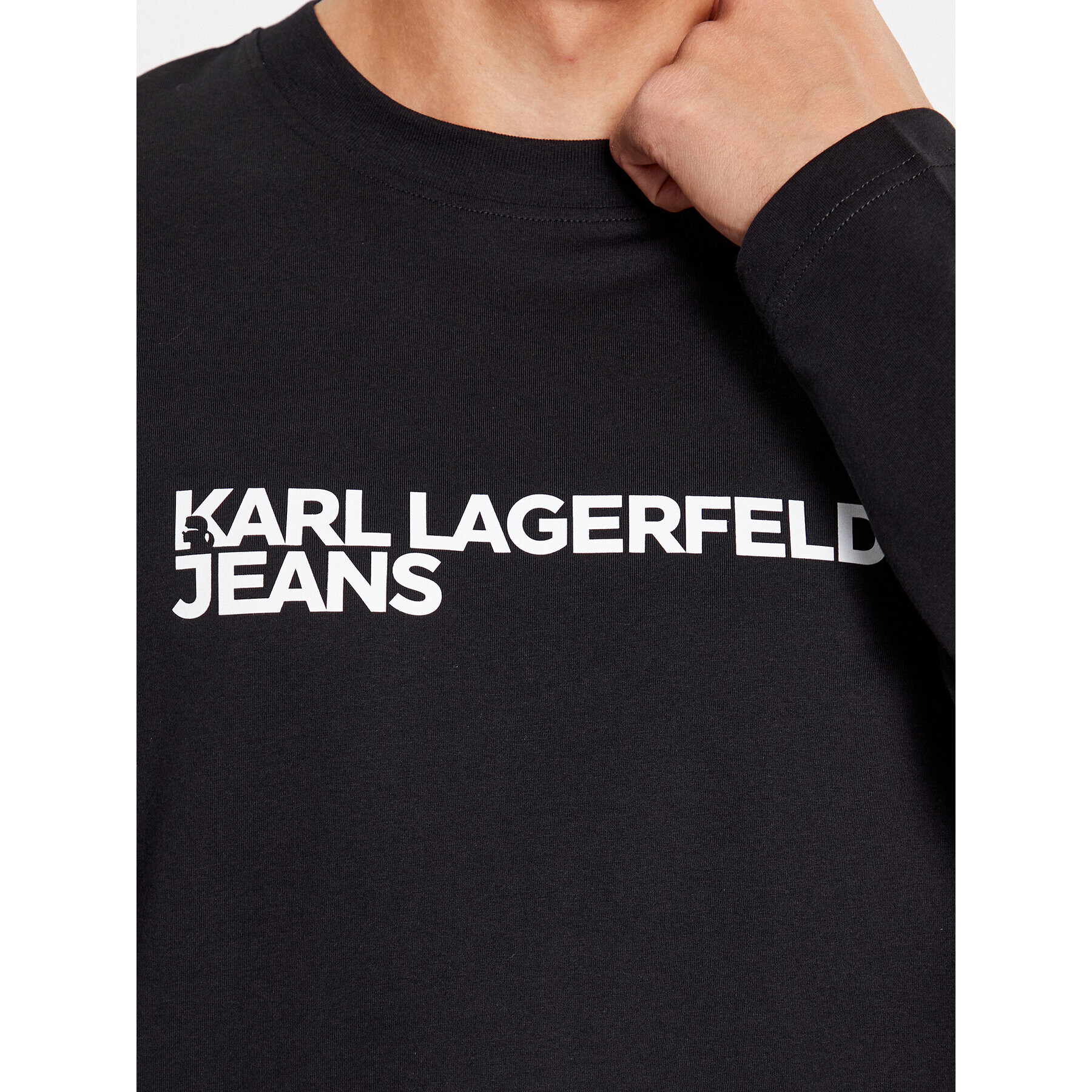 Karl Lagerfeld Jeans Тениска с дълъг ръкав 235D1708 Черен Regular Fit - Pepit.bg