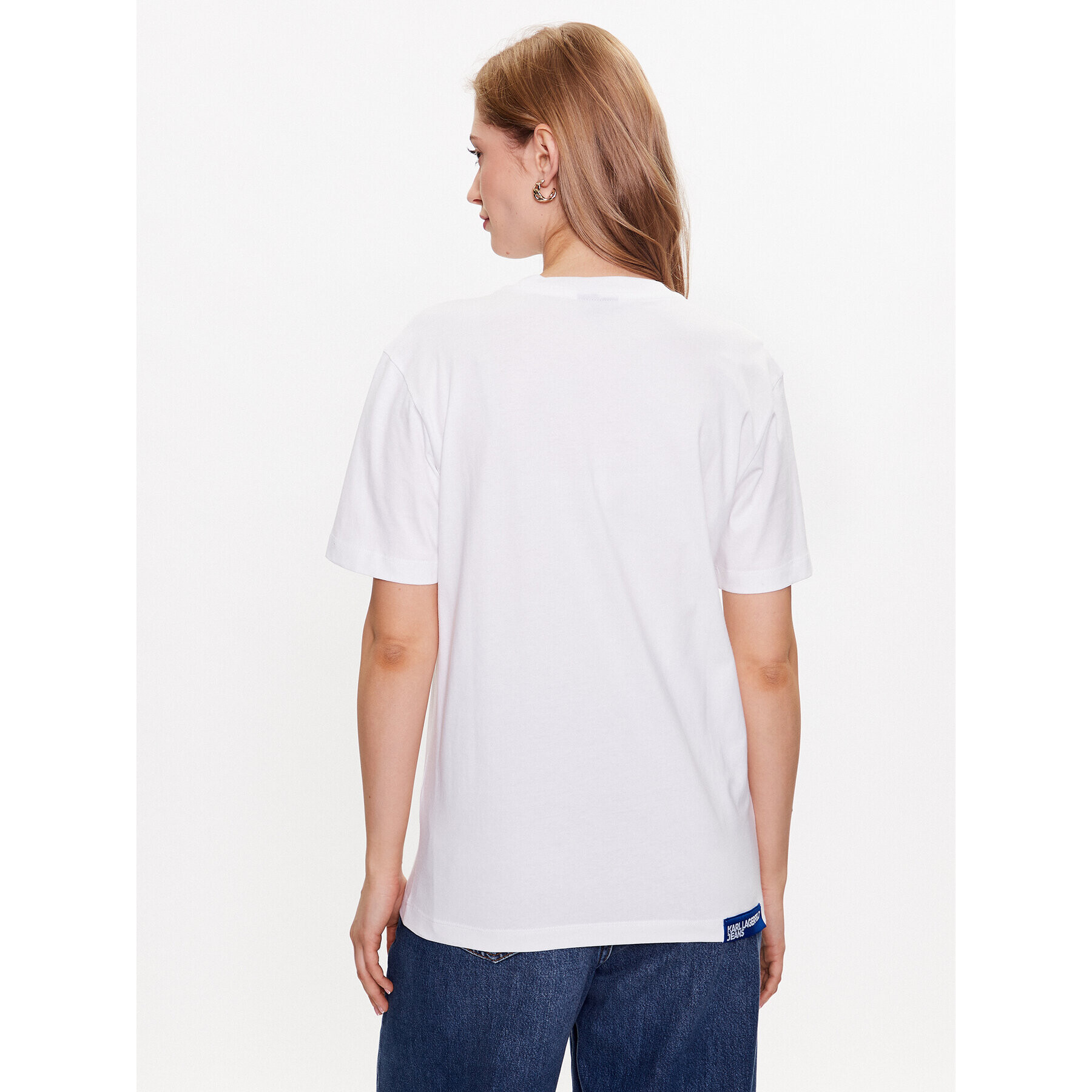 Karl Lagerfeld Jeans Тишърт 231J1706 Бял Regular Fit - Pepit.bg