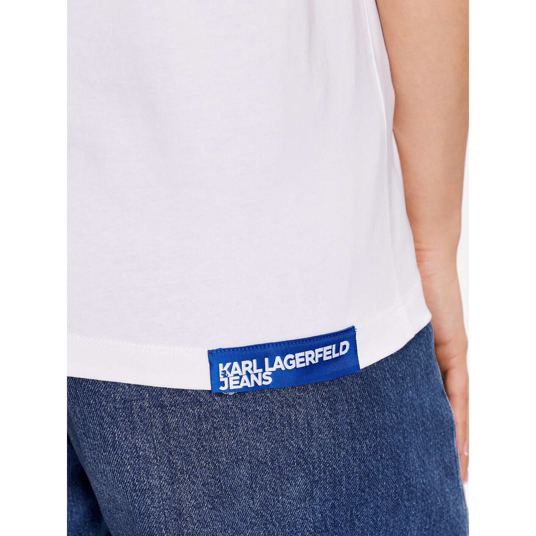 Karl Lagerfeld Jeans Тишърт 231J1706 Бял Regular Fit - Pepit.bg