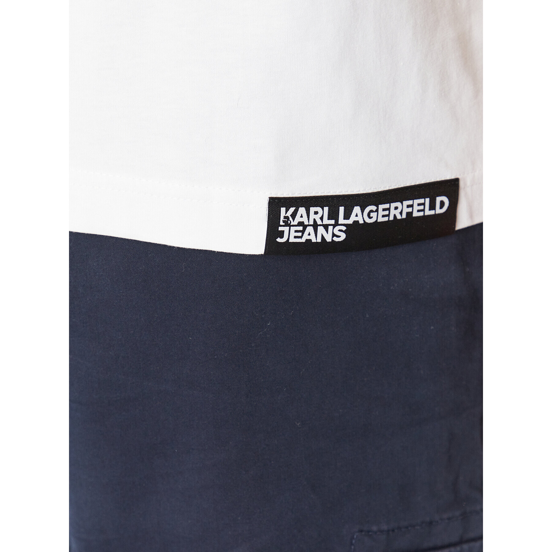 Karl Lagerfeld Jeans Тишърт 235D1701 Бял Regular Fit - Pepit.bg