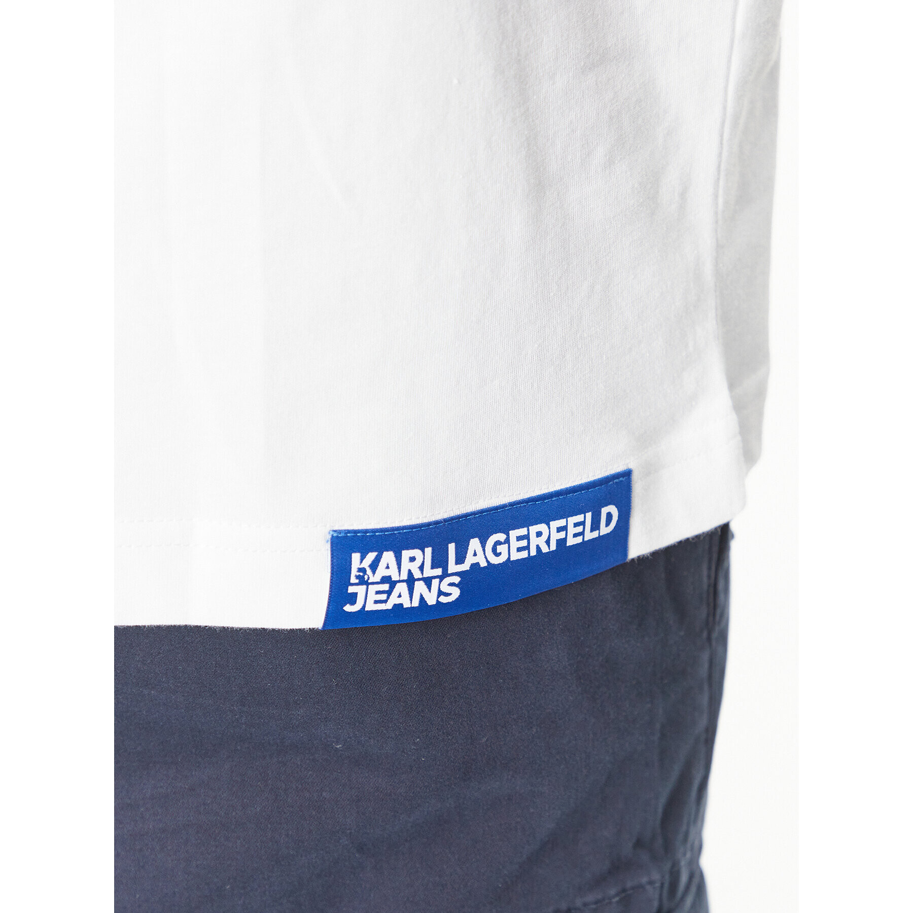 Karl Lagerfeld Jeans Тишърт 235D1707 Бял Regular Fit - Pepit.bg
