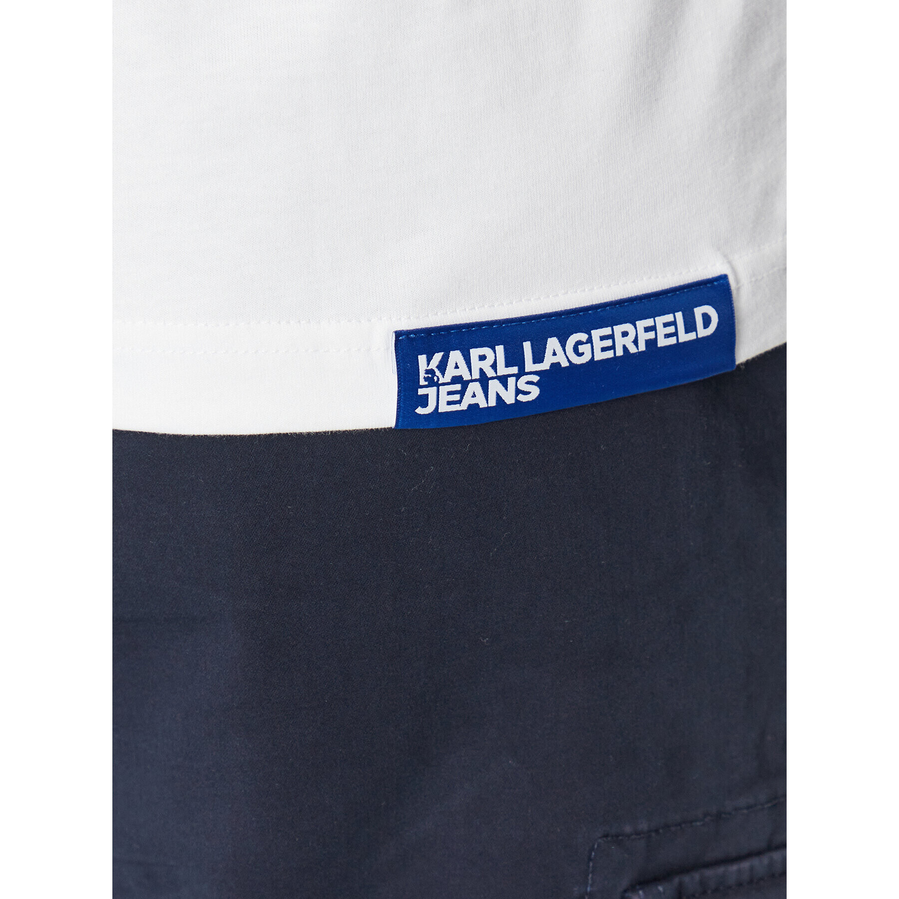 Karl Lagerfeld Jeans Тишърт 235D1709 Бял Regular Fit - Pepit.bg