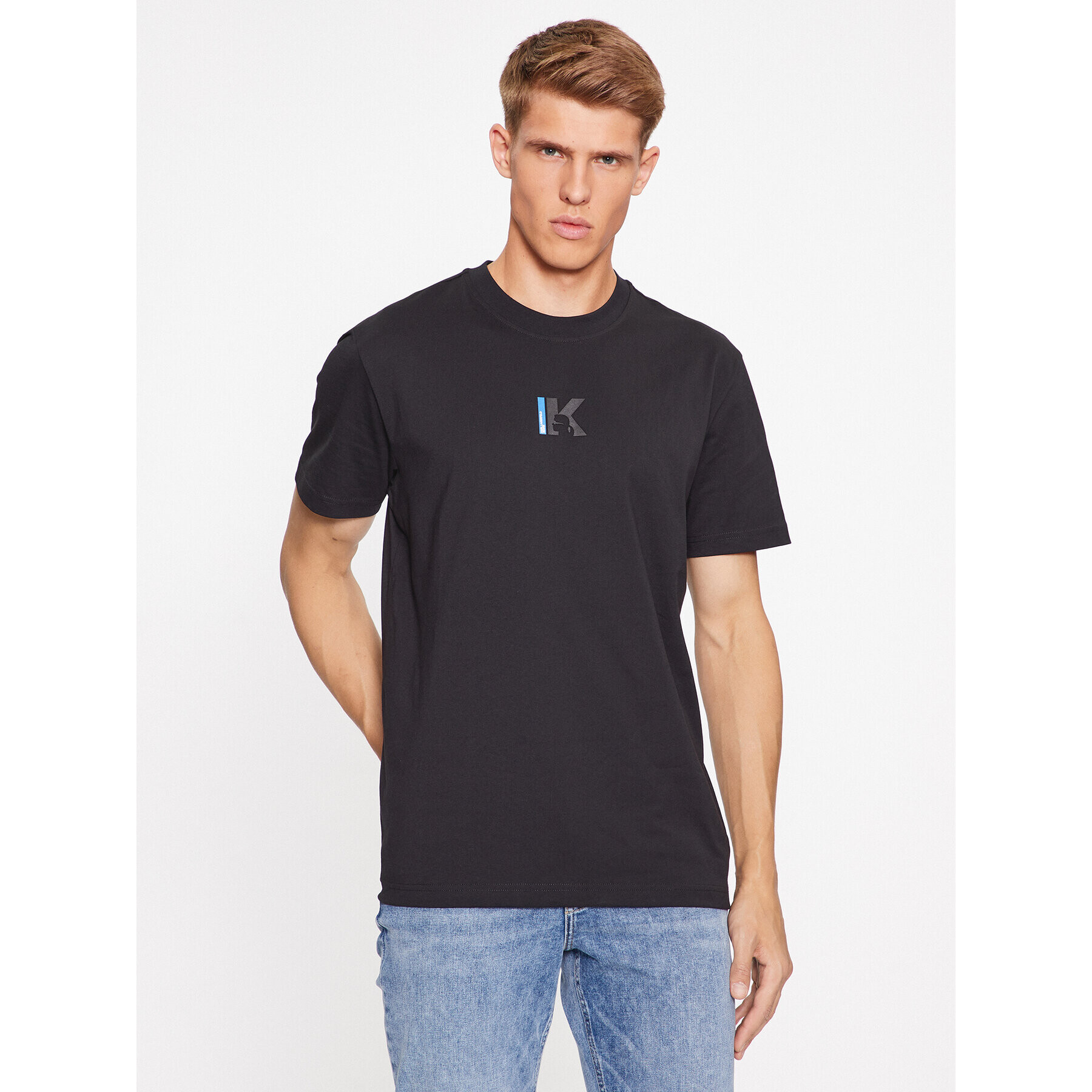 Karl Lagerfeld Jeans Тишърт 235D1709 Черен Regular Fit - Pepit.bg