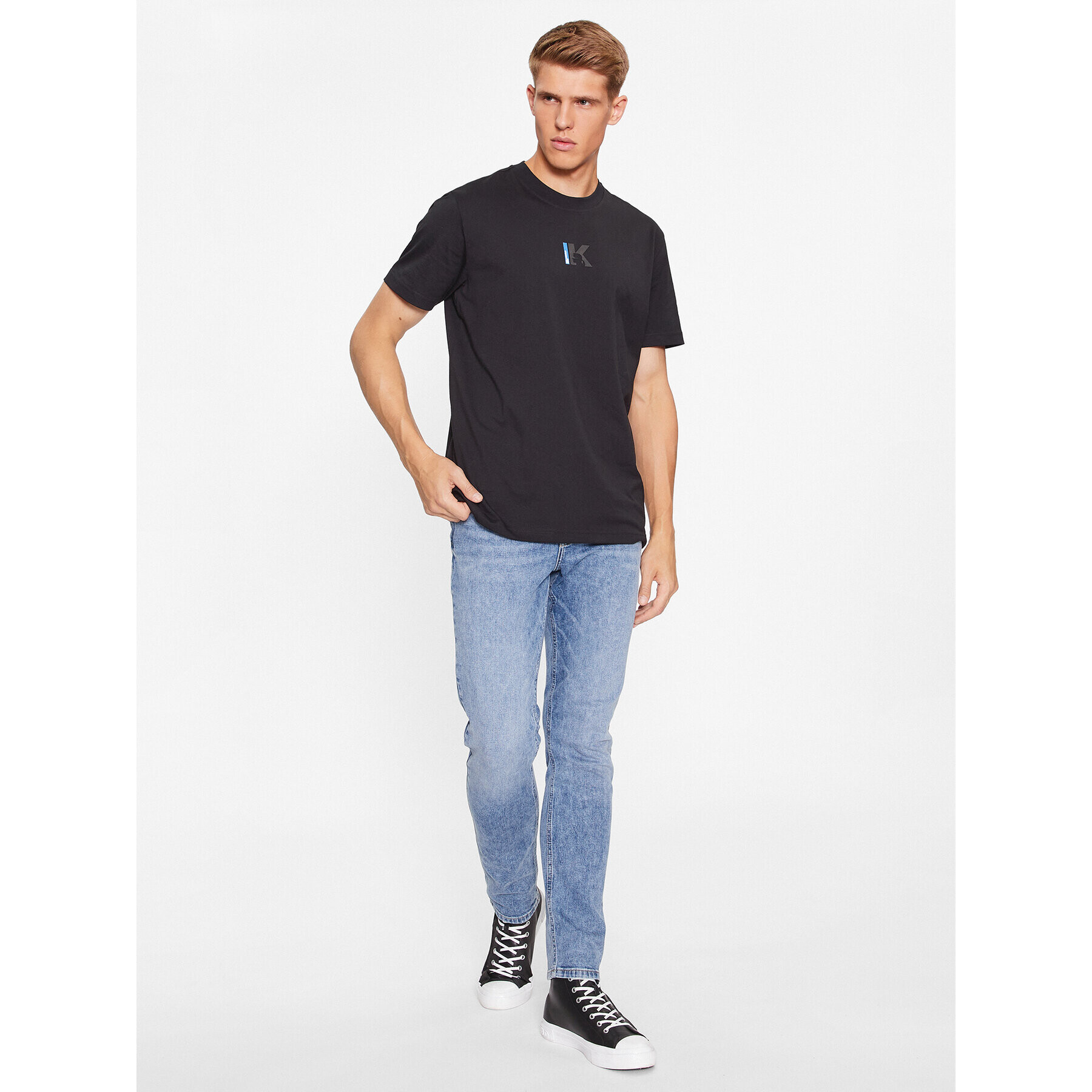 Karl Lagerfeld Jeans Тишърт 235D1709 Черен Regular Fit - Pepit.bg