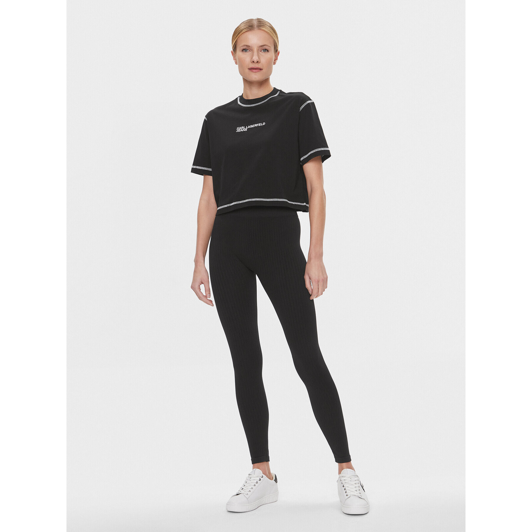 Karl Lagerfeld Jeans Тишърт 240J1702 Черен Regular Fit - Pepit.bg